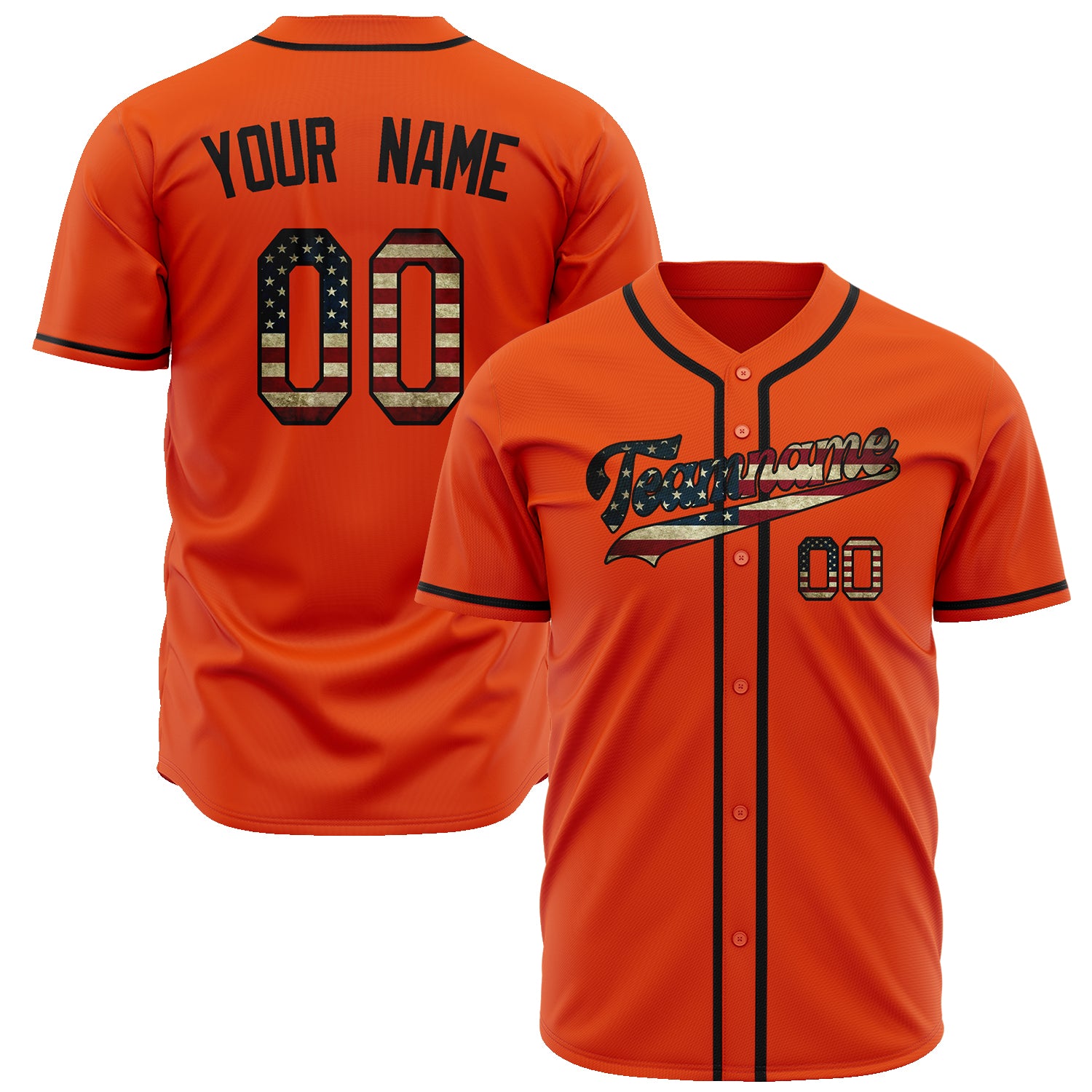 Benutzerdefiniertes Professionelles Orange Schwarz Baseballtrikot BB02240601YH104