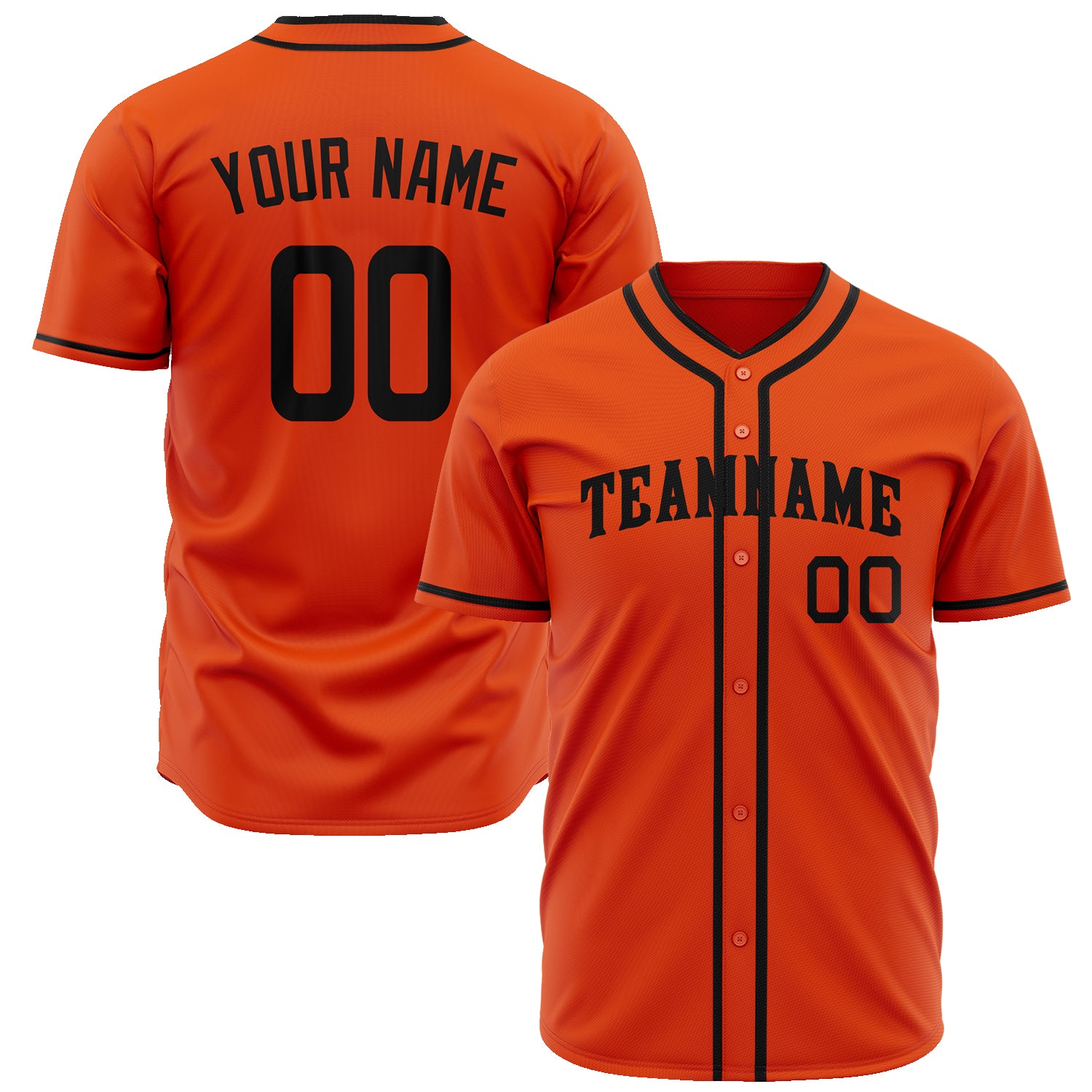 Benutzerdefiniertes Professionelles Orange Schwarz Baseballtrikot BB02240601YH105