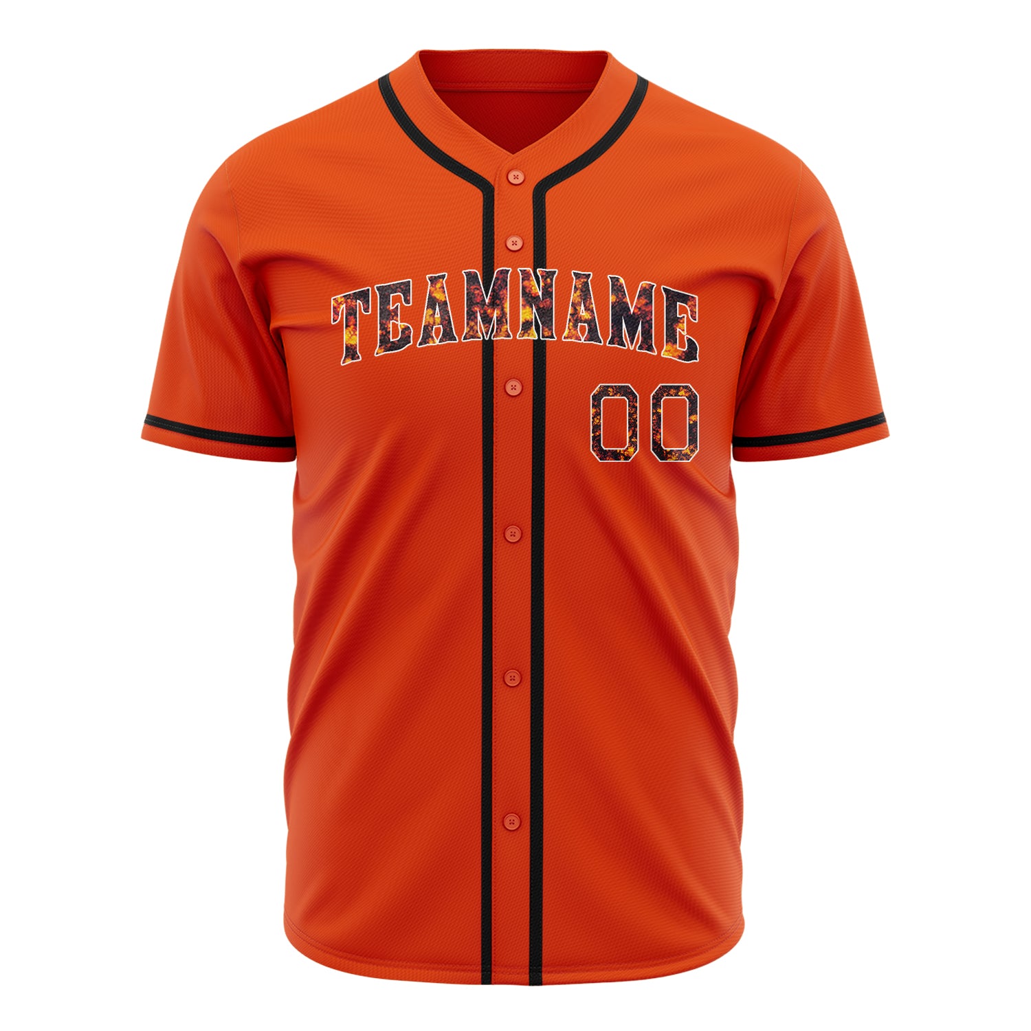 Benutzerdefiniertes Professionelles Orange Schwarz Baseballtrikot