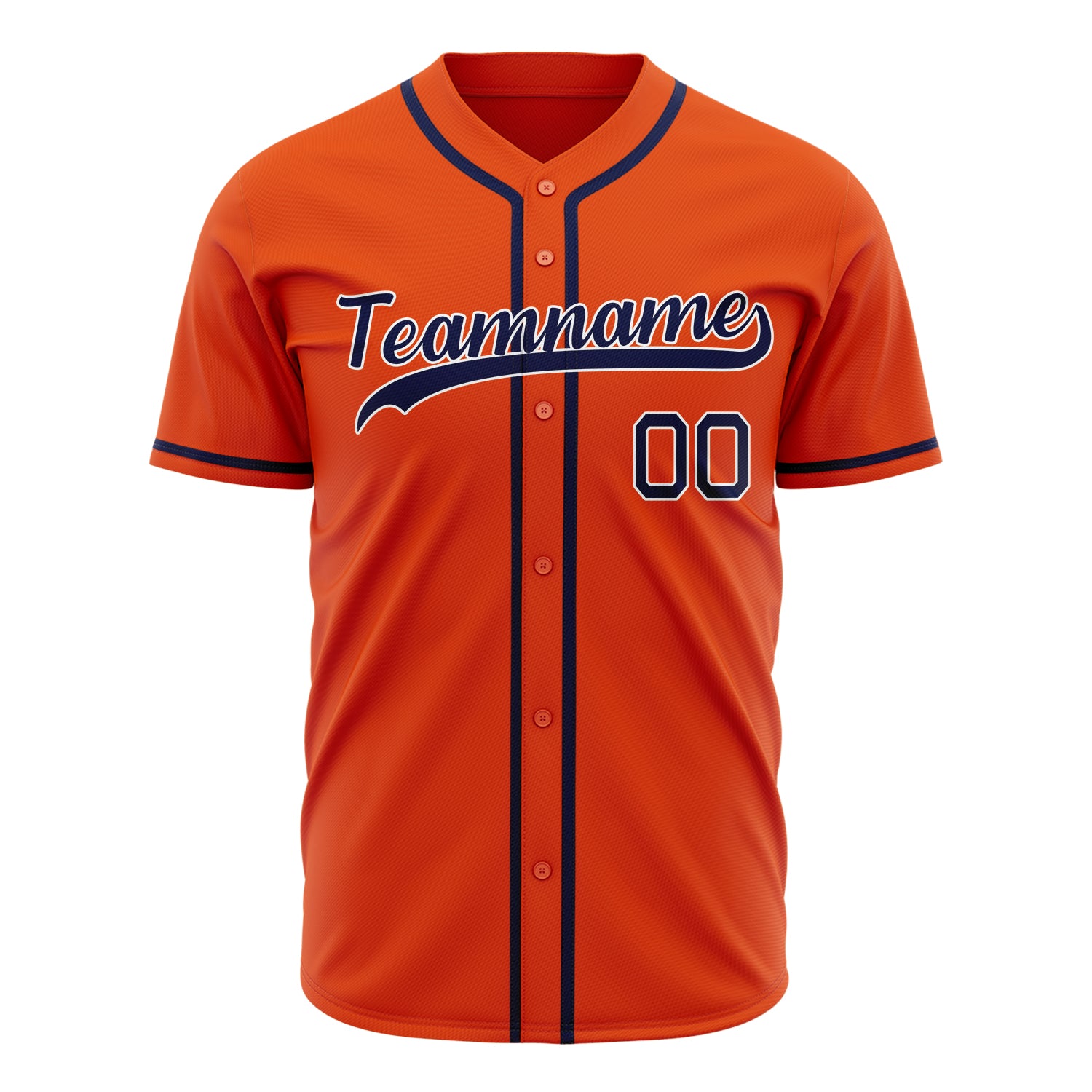 Benutzerdefiniertes Professionelles Orange Marineblau Baseballtrikot