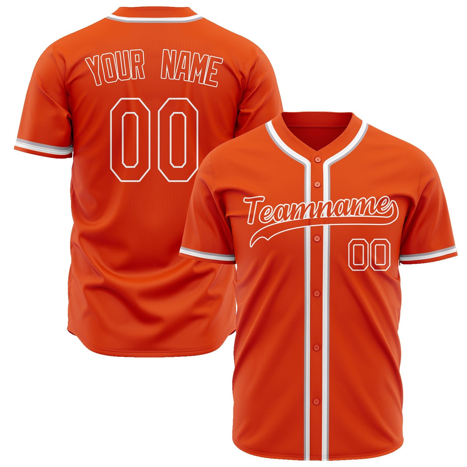 Benutzerdefiniertes Professionelles Orange Weiß Baseballtrikot BB02240601YH114