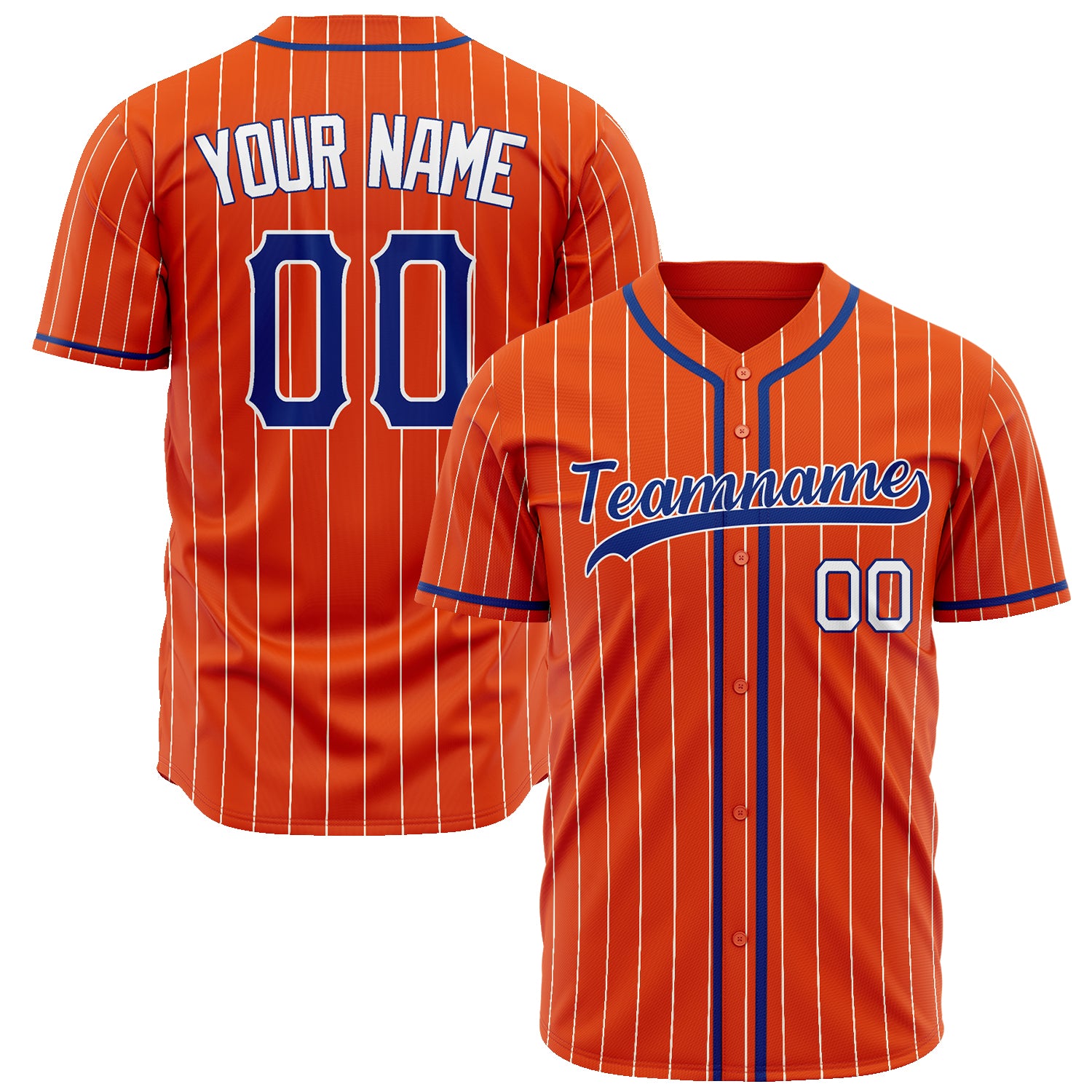 Benutzerdefiniertes Professionelles Orange Königsblau Baseballtrikot BB02240601YH118