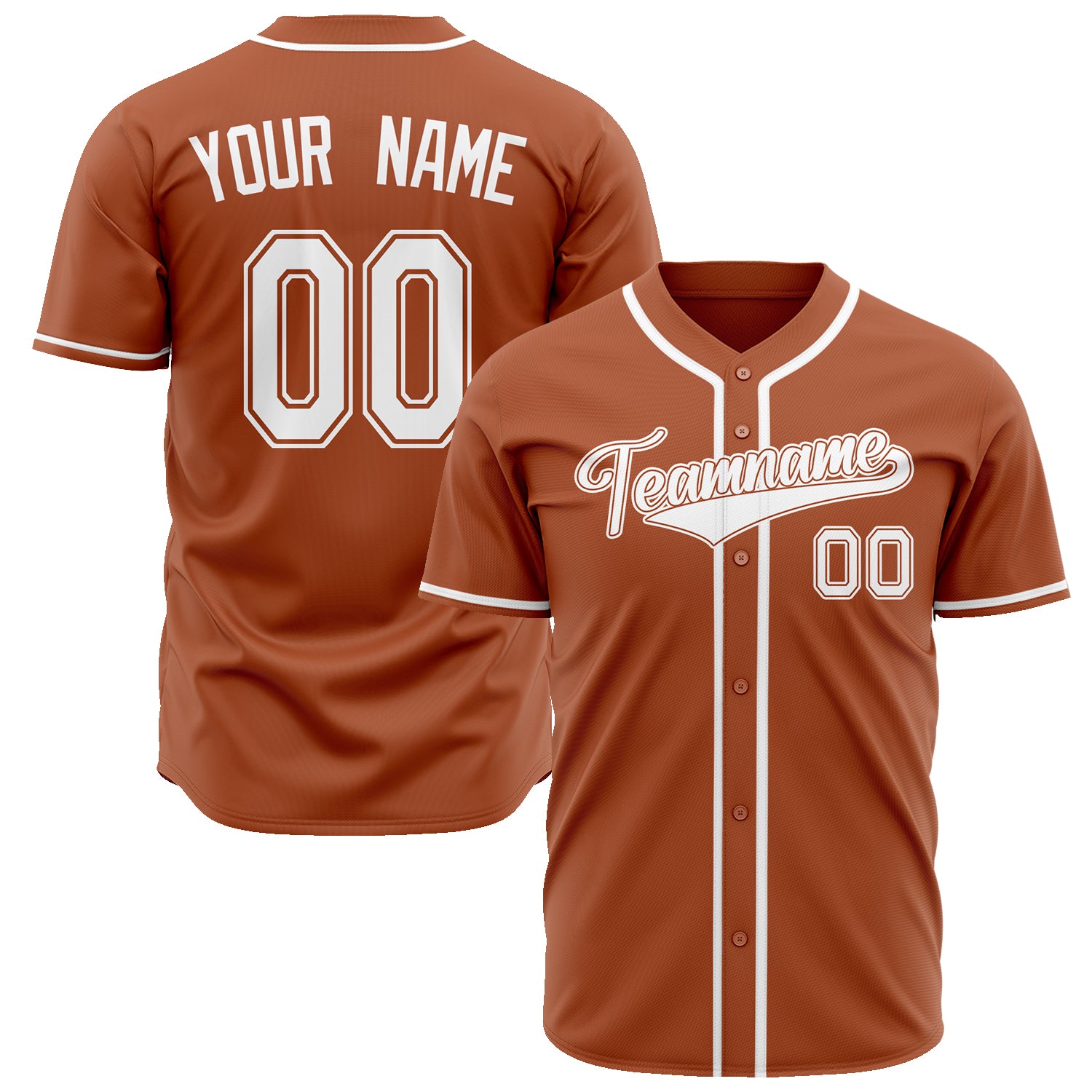 Benutzerdefiniertes Professionelles Texas Orange Weiß Baseballtrikot BB02240601YH175