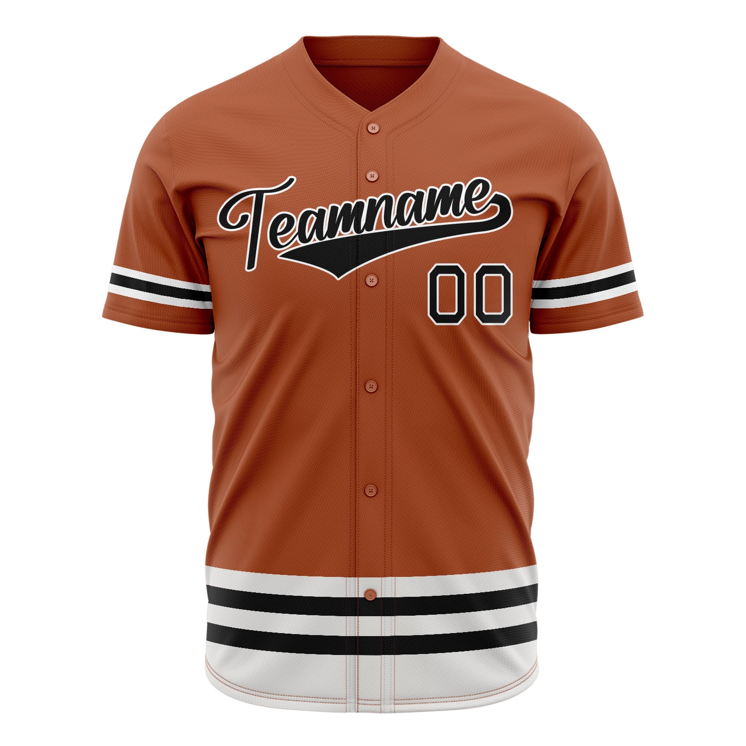 Benutzerdefiniertes Professionelles Texas Orange Schwarz Baseballtrikot