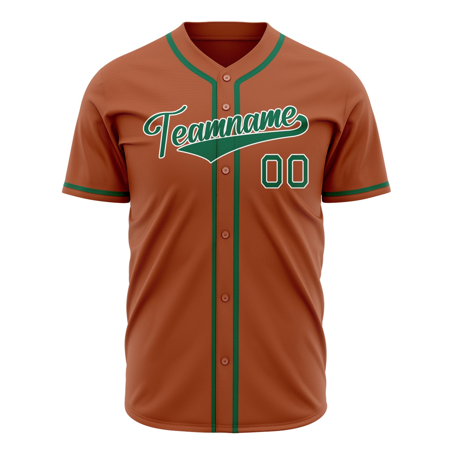 Benutzerdefiniertes Professionelles Texas Orange Kelly Grün Baseballtrikot