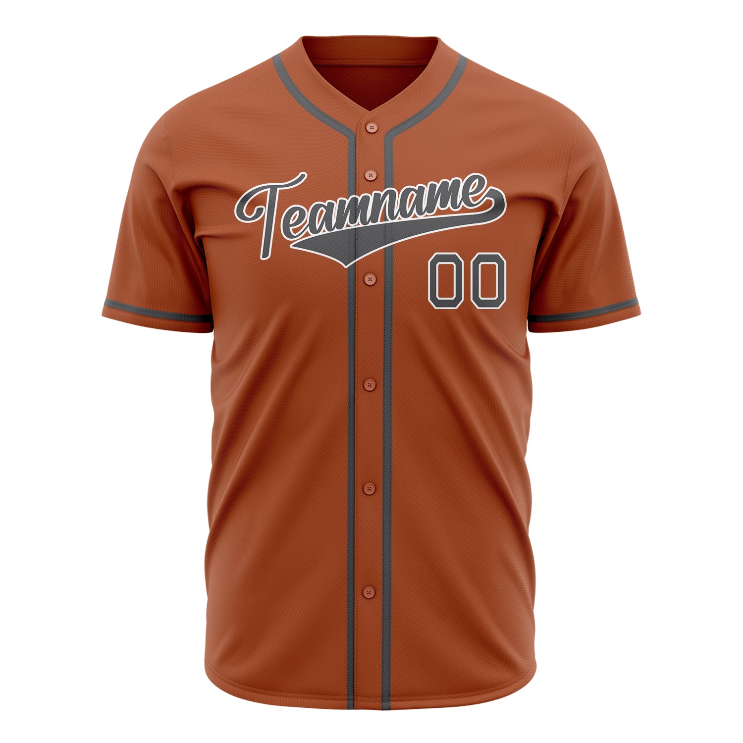 Benutzerdefiniertes Professionelles Texas Orange Stahlgrau Baseballtrikot