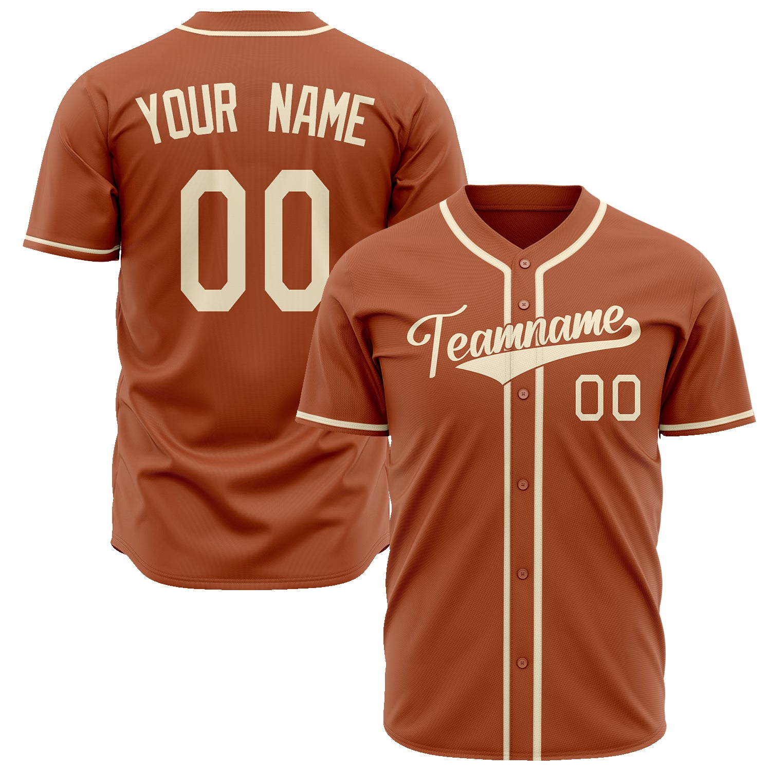 Benutzerdefiniertes Professionelles Texas Orange Creme Baseballtrikot BB02240601YH181