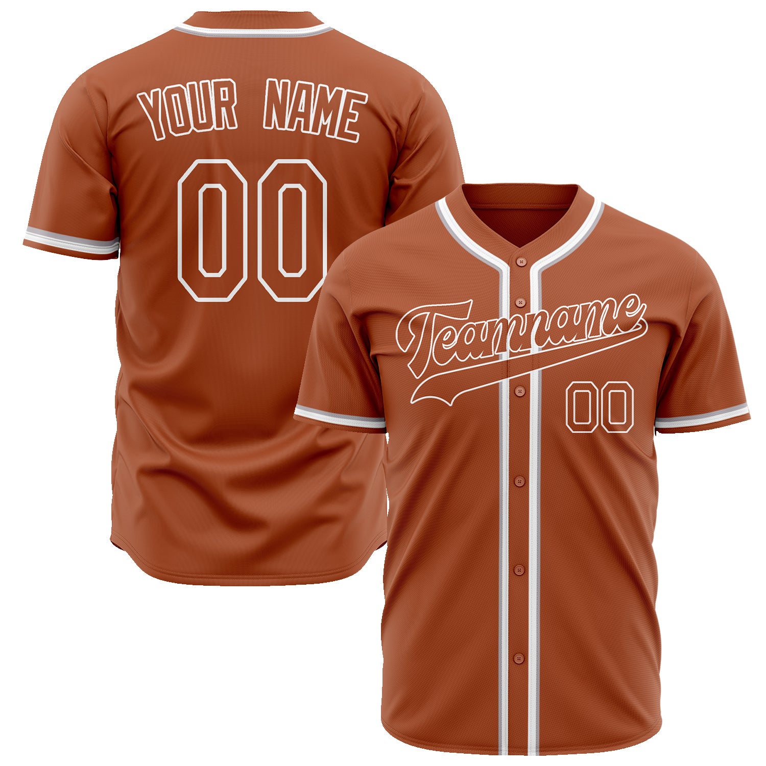 Benutzerdefiniertes Professionelles Texas Orange Weiß Baseballtrikot BB02240601YH182