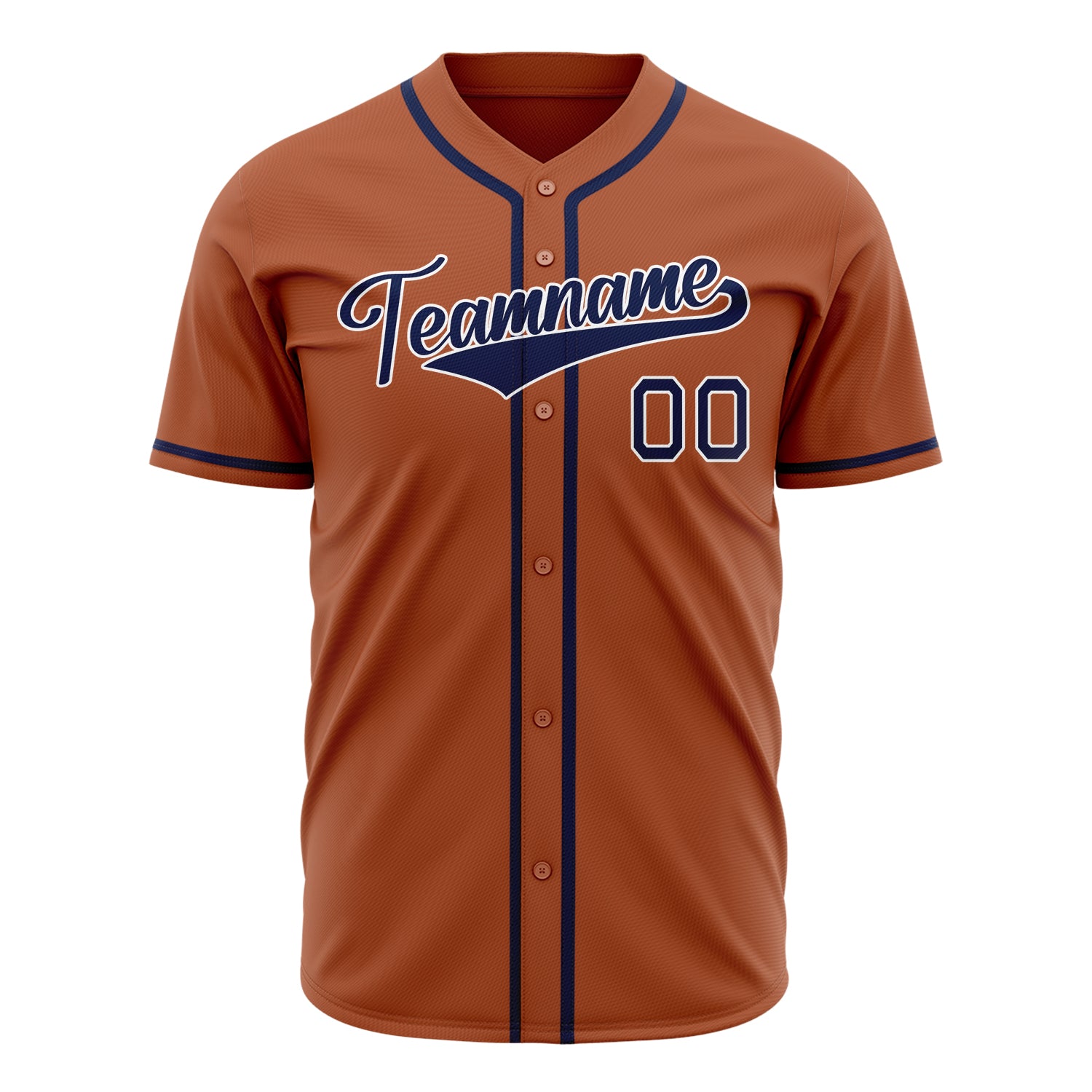 Benutzerdefiniertes Professionelles Texas Orange Marineblau Baseballtrikot