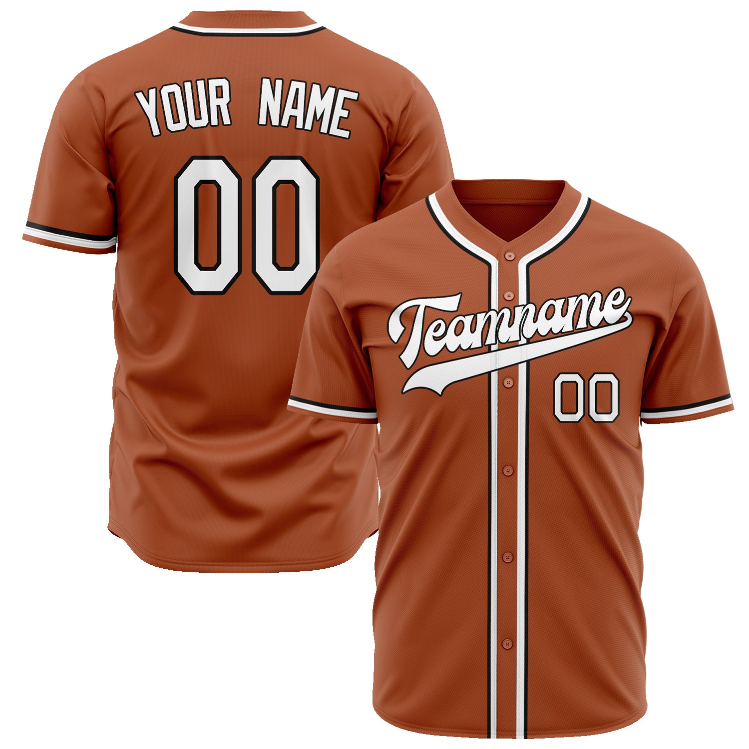 Benutzerdefiniertes Professionelles Texas Orange Weiß Baseballtrikot BB02240601YH185