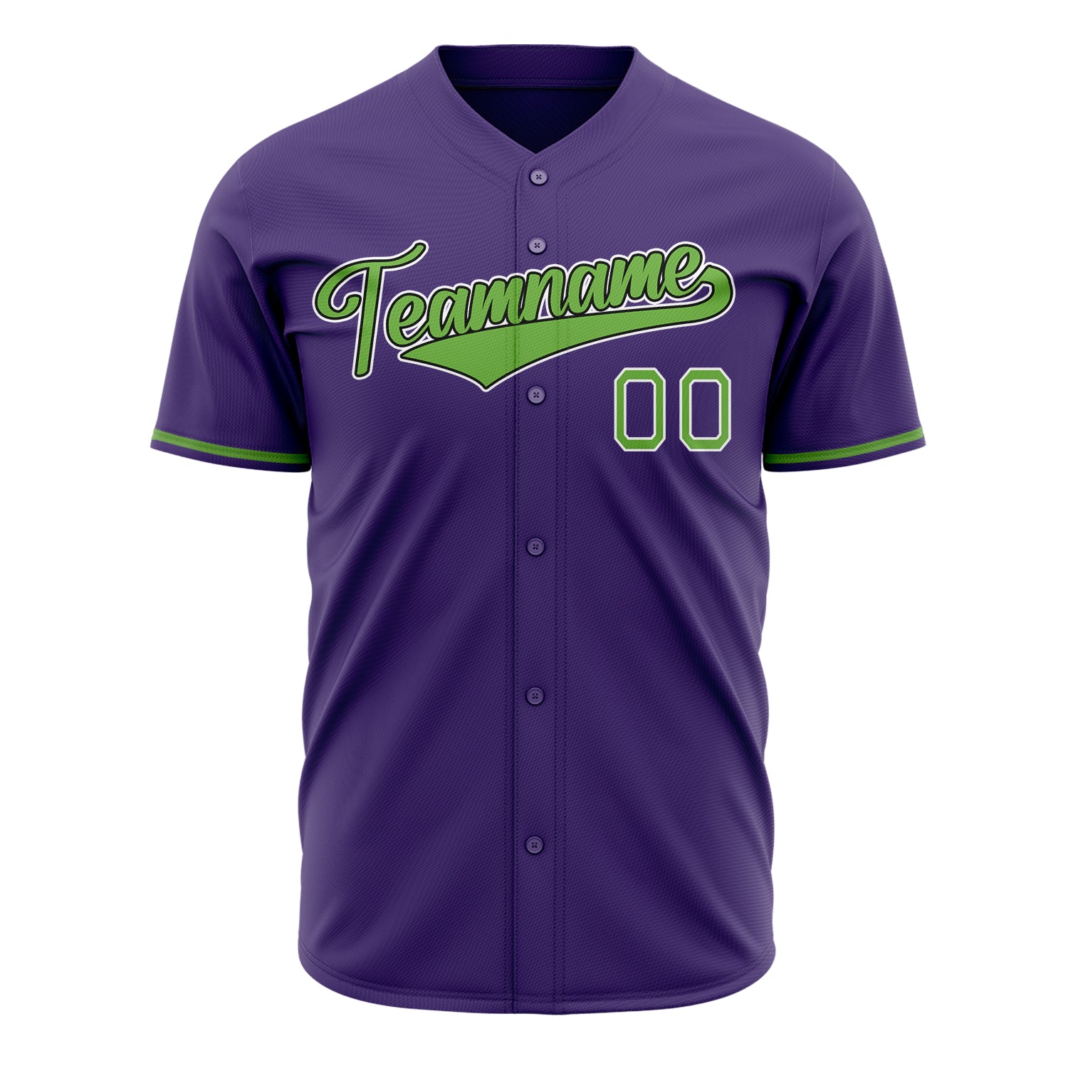 Benutzerdefiniertes Professionelles Lila Neon Grün Baseballtrikot