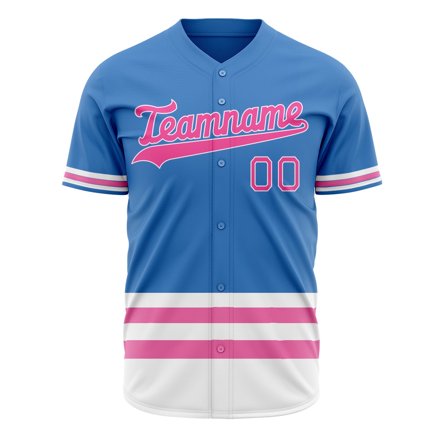 Benutzerdefiniertes Professionelles Elektrisch-Blau Rosa Baseballtrikot