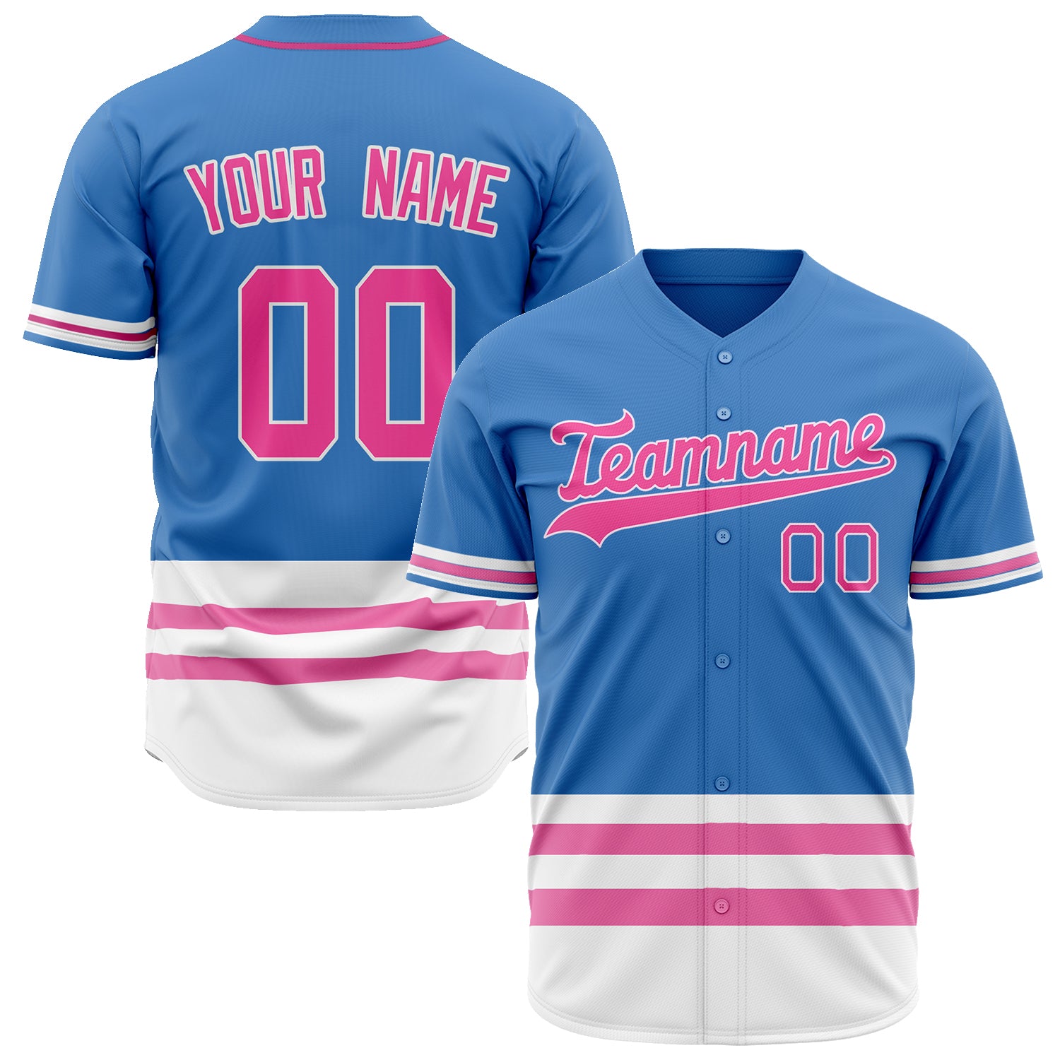 Benutzerdefiniertes Professionelles Elektrisch-Blau Rosa Baseballtrikot BB02240601ZF162