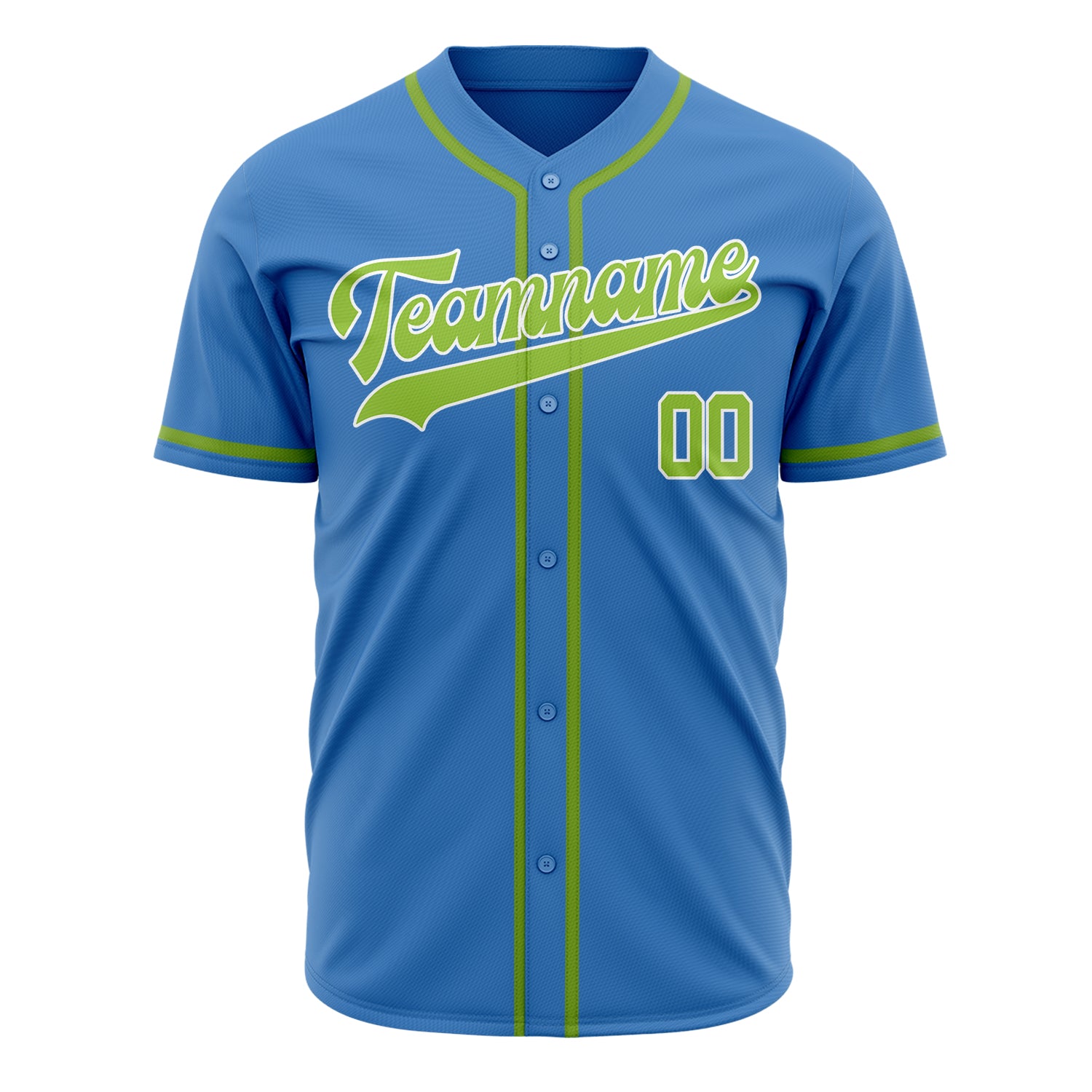 Benutzerdefiniertes Professionelles Elektrisch-Blau Neon Grün Baseballtrikot