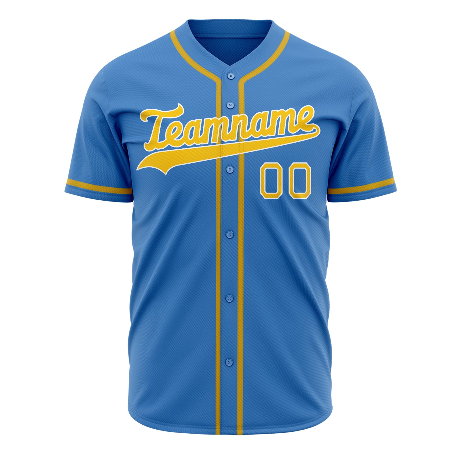 Benutzerdefiniertes Professionelles Elektrisch-Blau Altgold Baseballtrikot