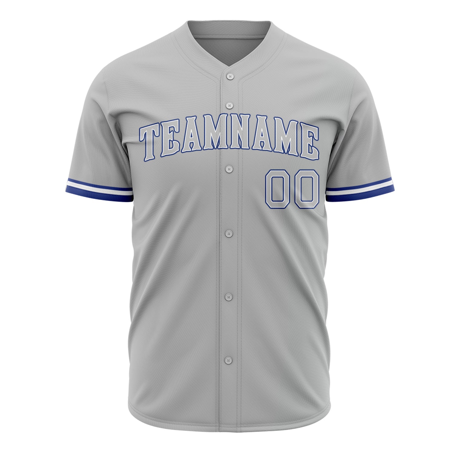 Benutzerdefiniertes Professionelles Grau Königsblau Baseballtrikot