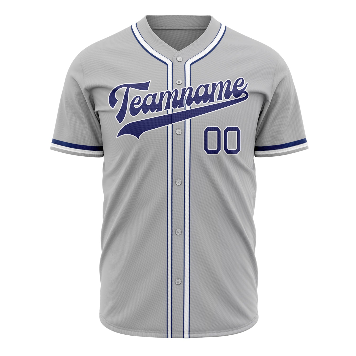 Benutzerdefiniertes Professionelles Grau Königsblau Baseballtrikot