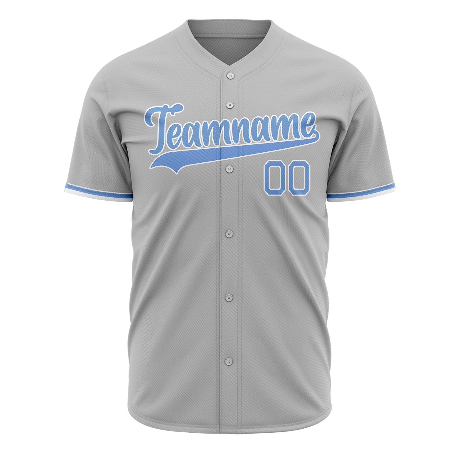 Benutzerdefiniertes Professionelles Grau Hellblau Baseballtrikot