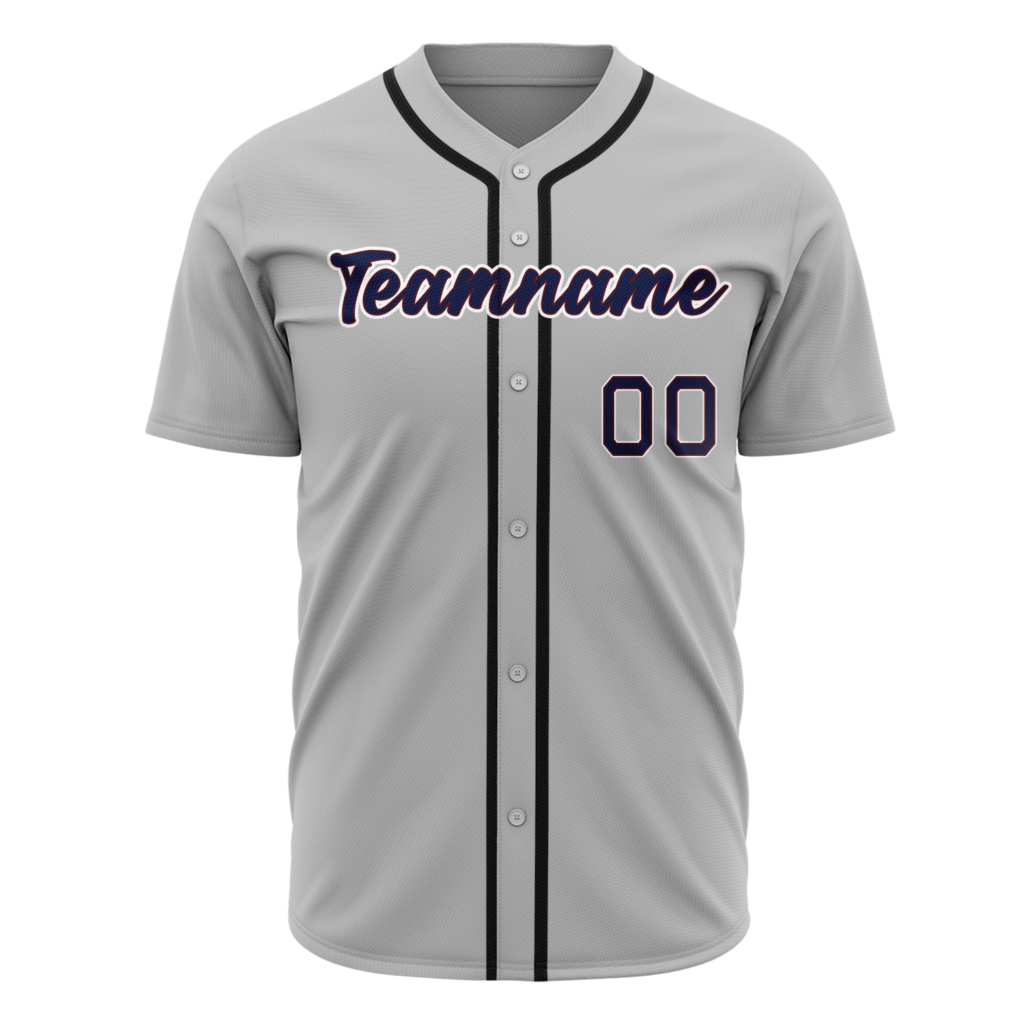 Benutzerdefiniertes Professionelles Grau Marineblau Baseballtrikot