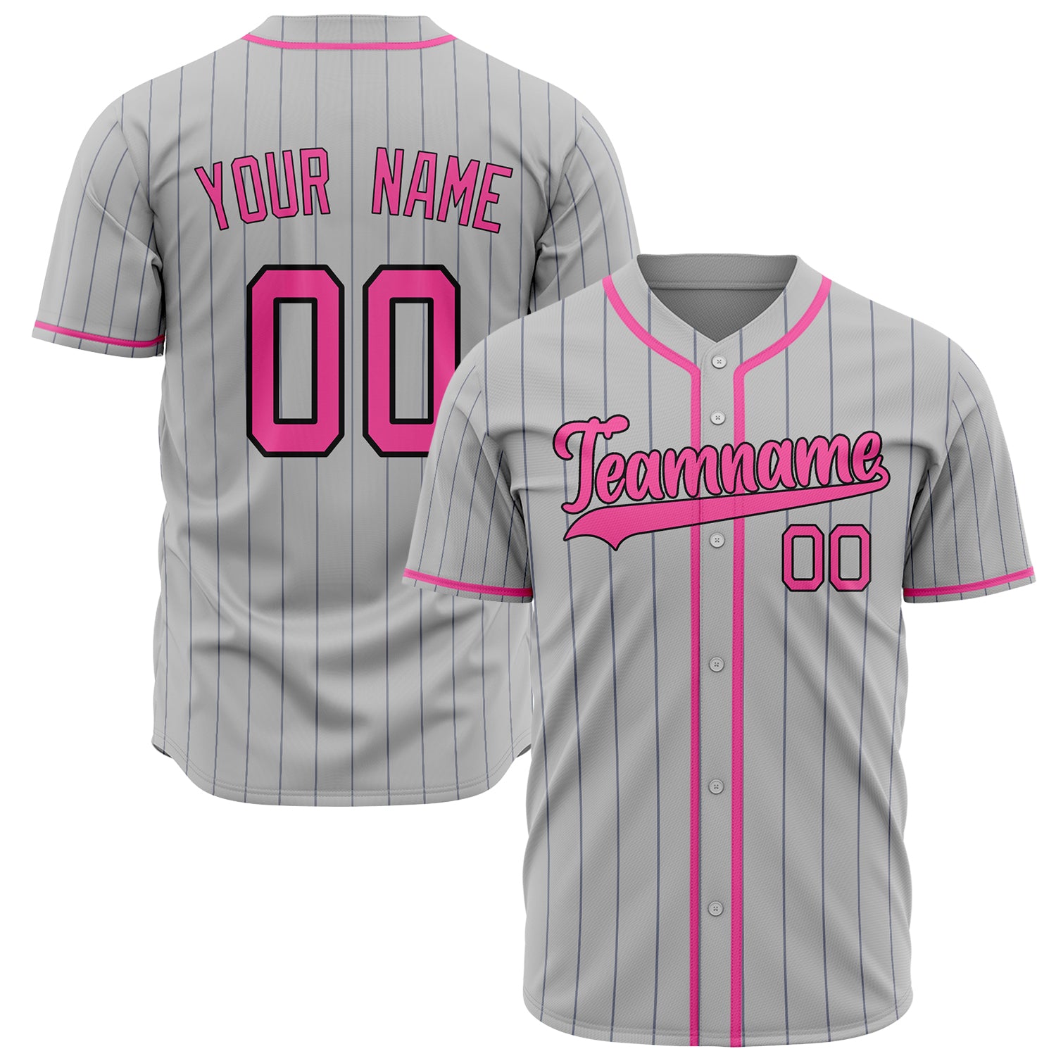 Benutzerdefiniertes Professionelles Grau Rosa Baseballtrikot BB02240603JZ182