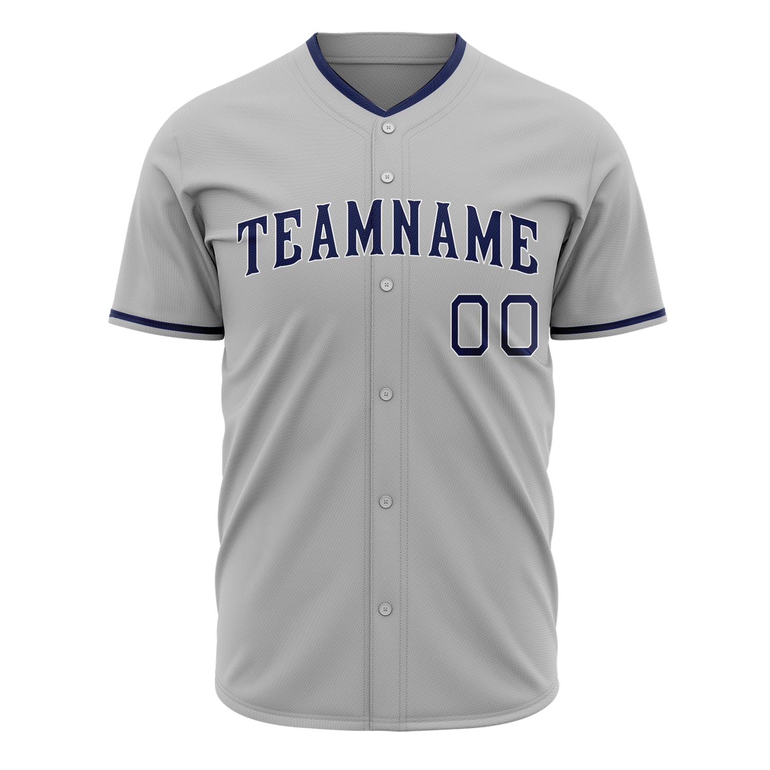 Benutzerdefiniertes Professionelles Grau Marineblau Baseballtrikot