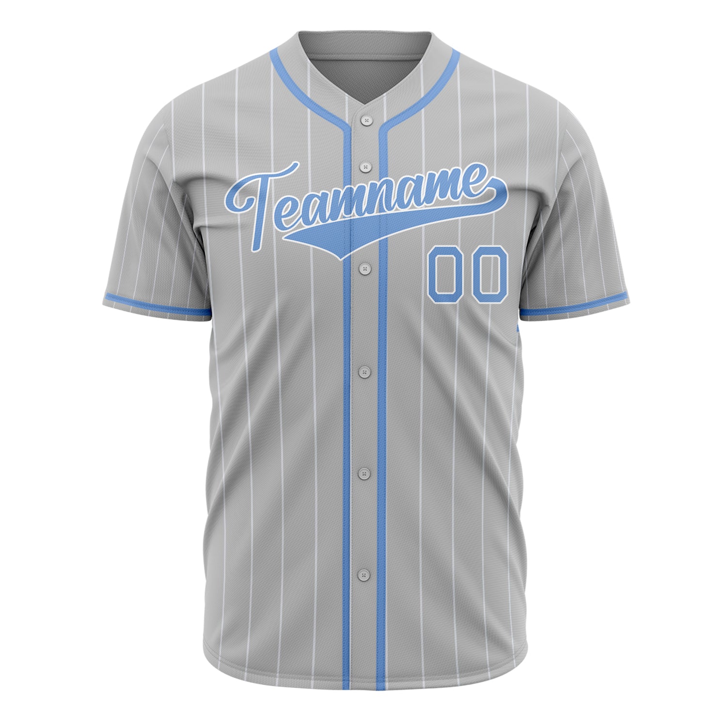 Benutzerdefiniertes Professionelles Grau Hellblau Baseballtrikot