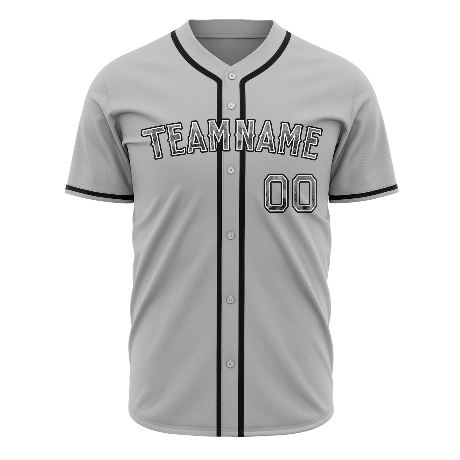 Benutzerdefiniertes Professionelles Grau Schwarz Baseballtrikot