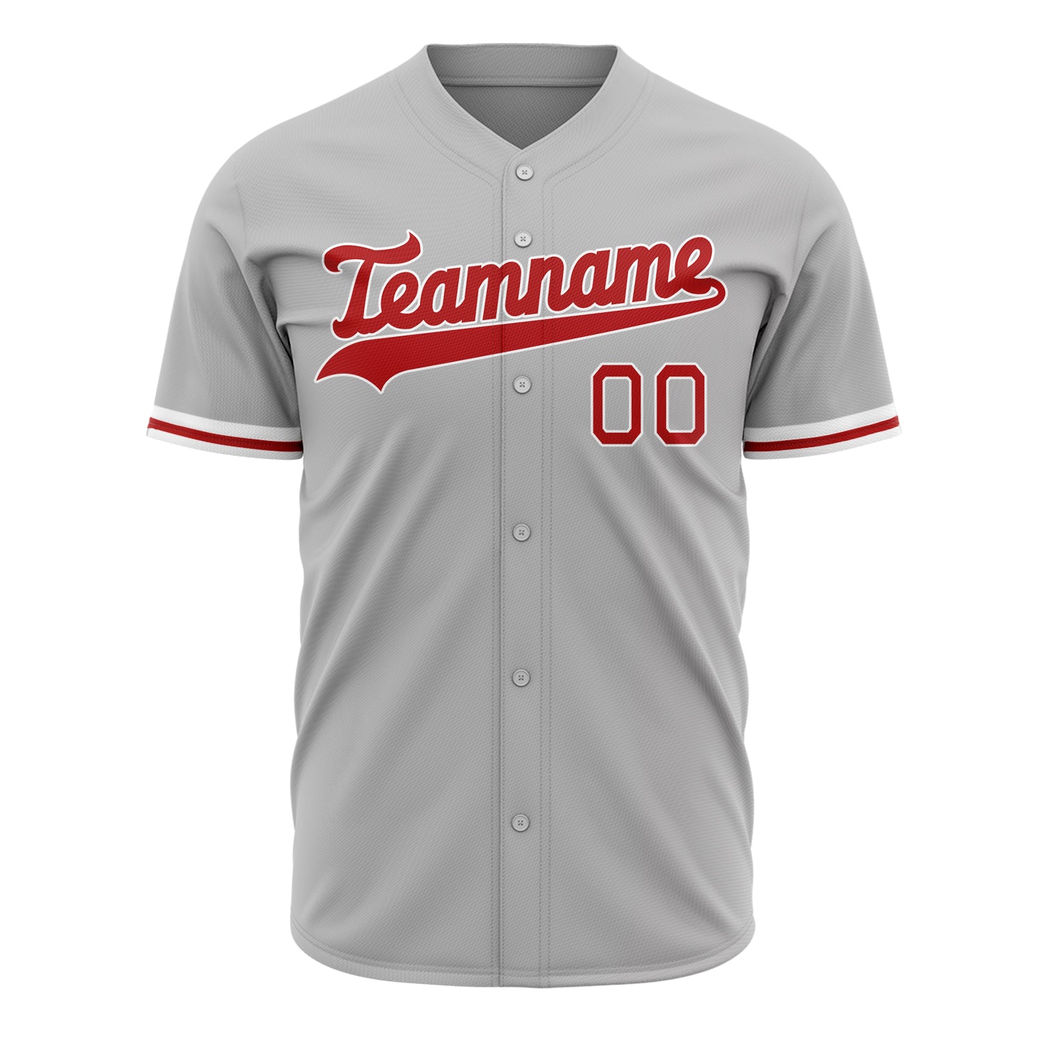 Benutzerdefiniertes Professionelles Grau Rot Baseballtrikot