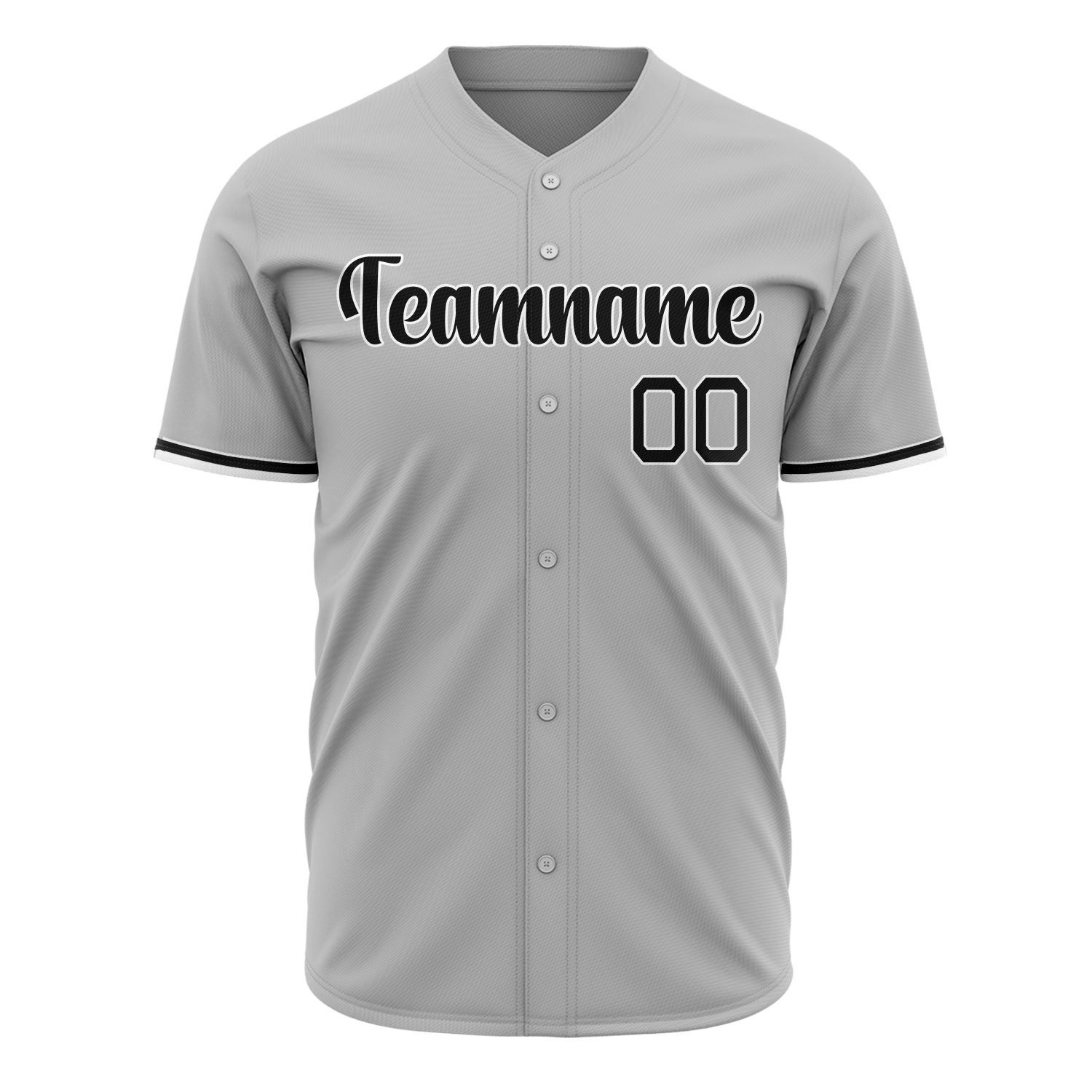 Benutzerdefiniertes Professionelles Grau Schwarz Baseballtrikot