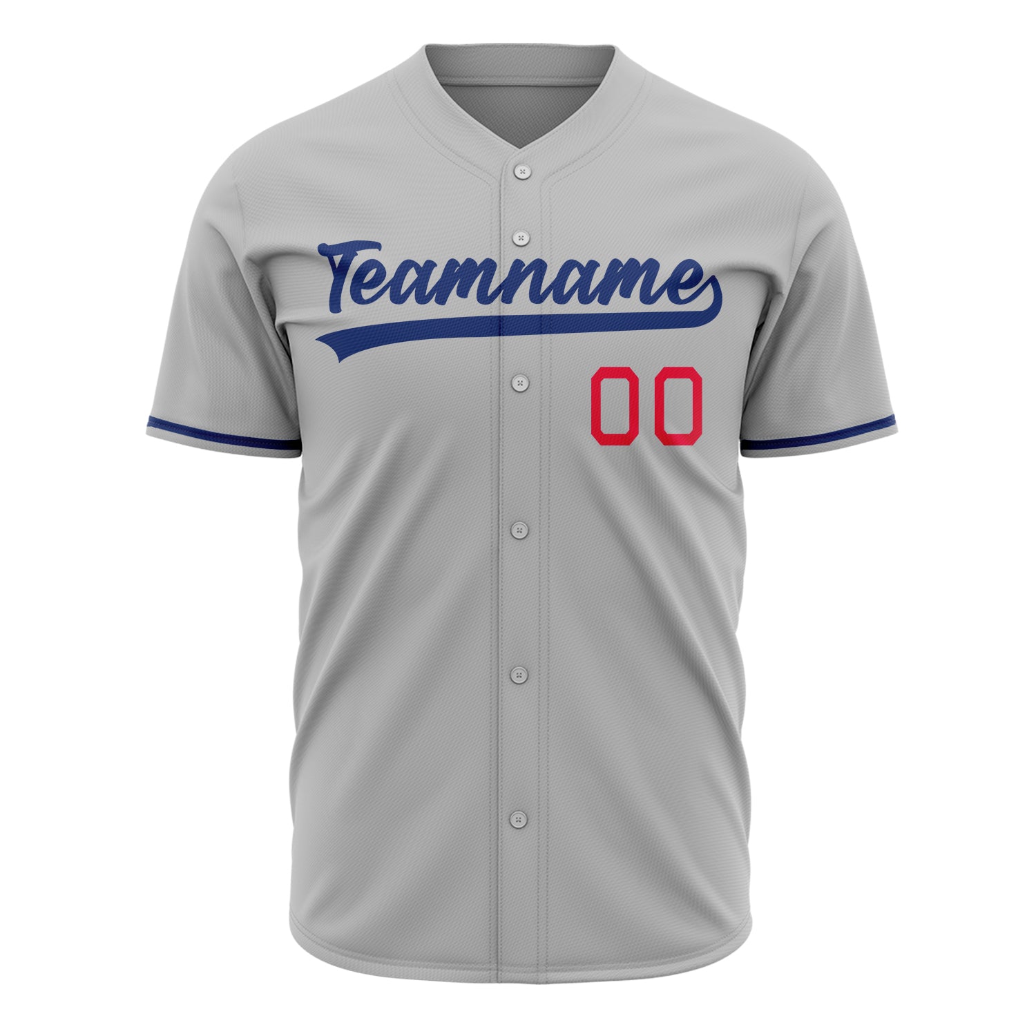 Benutzerdefiniertes Professionelles Grau Königsblau Baseballtrikot