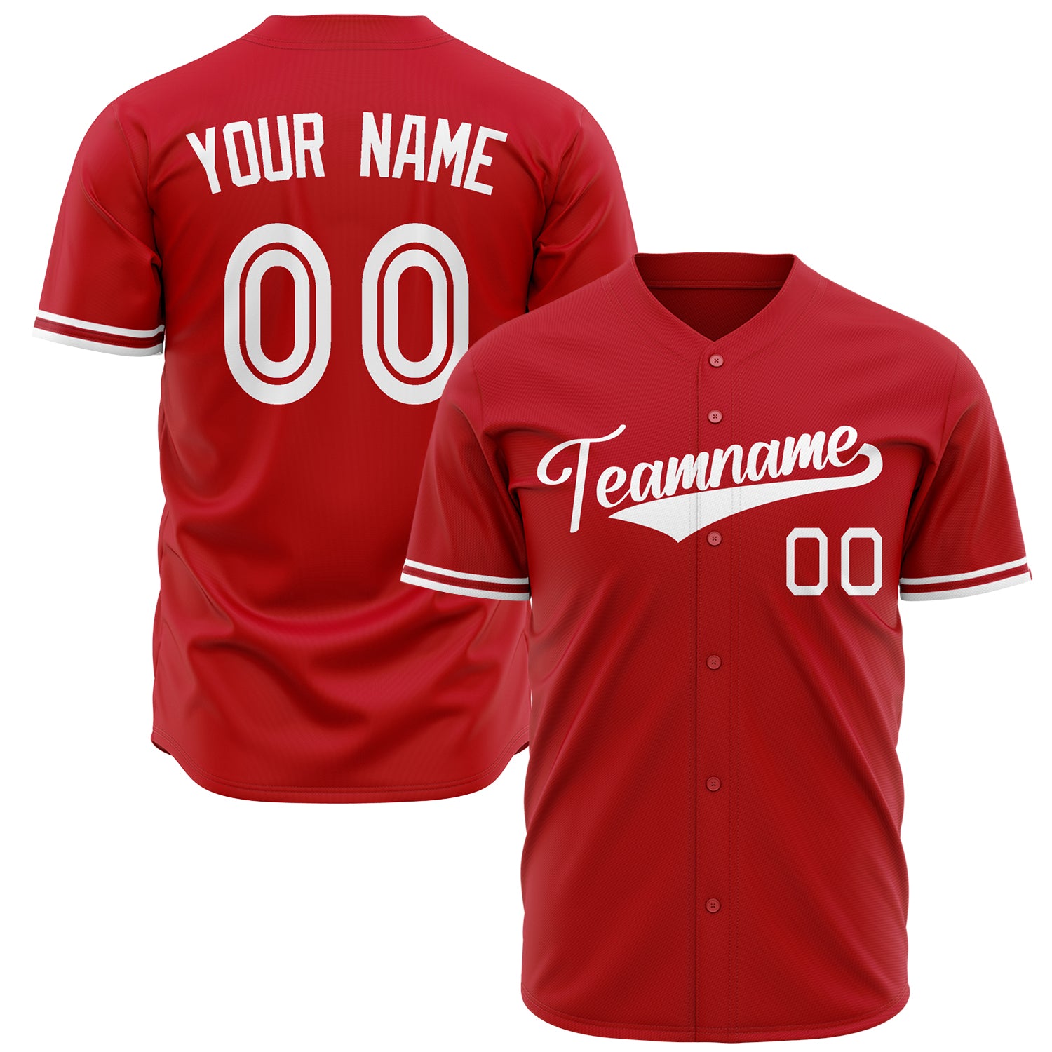 Benutzerdefiniertes Professionelles Rot Weiß Baseballtrikot BB02240603LJ280