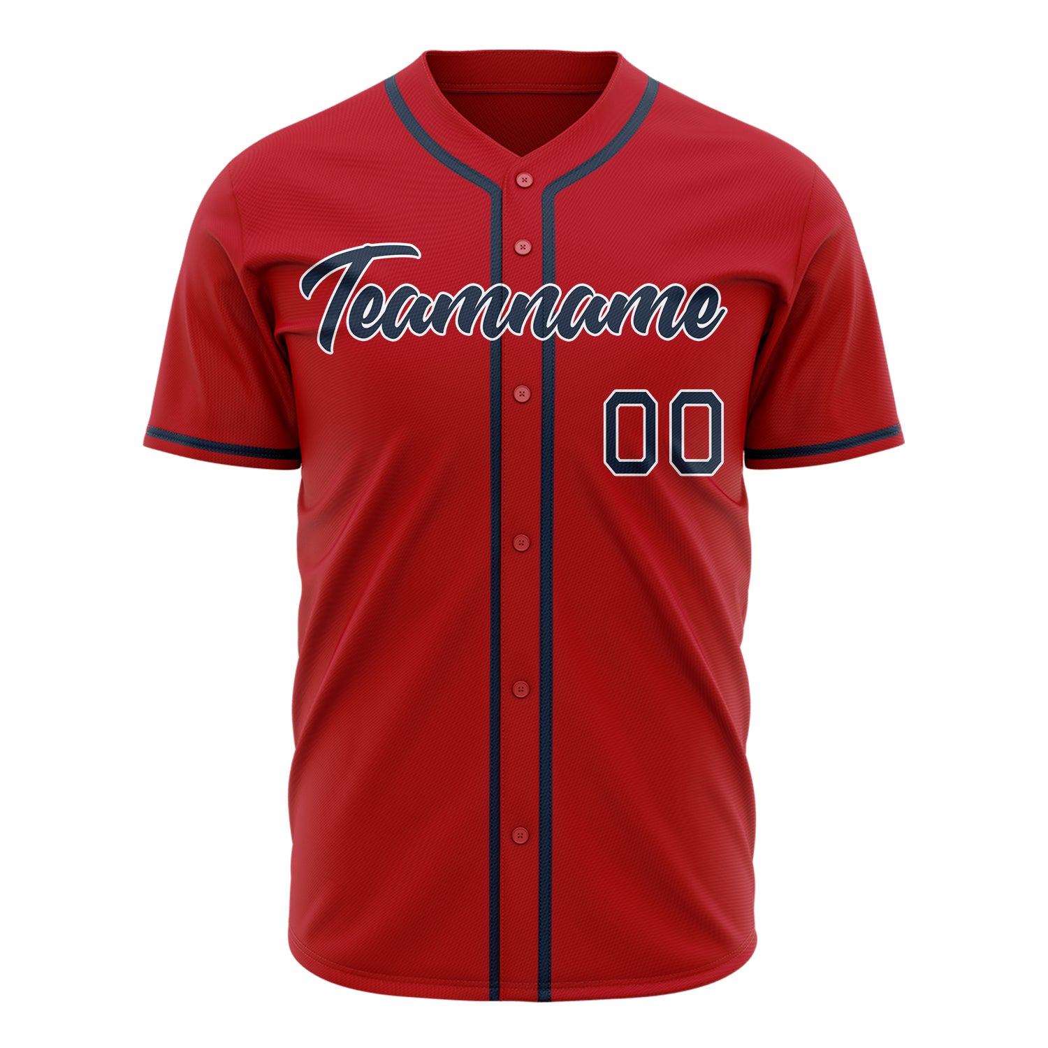 Benutzerdefiniertes Professionelles Rot Marineblau Baseballtrikot