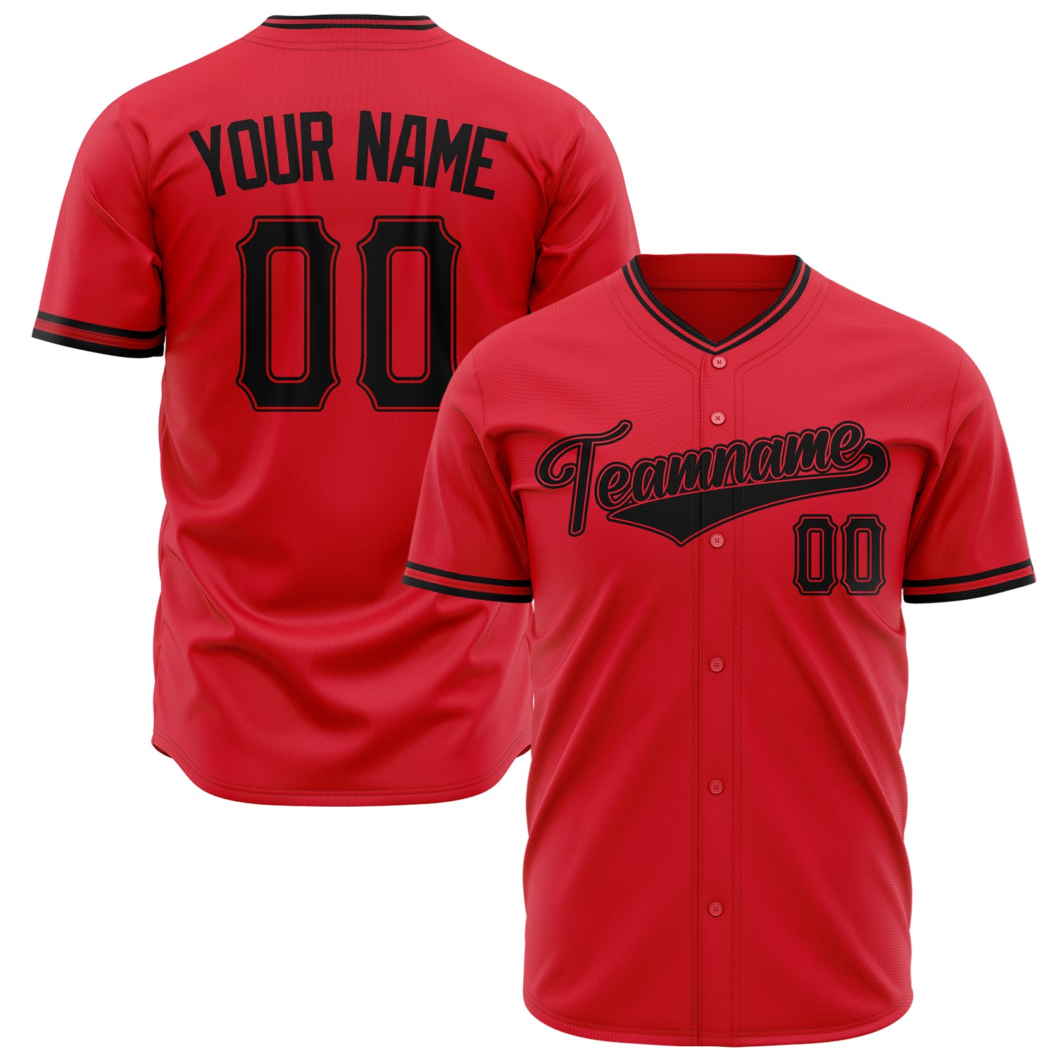 Benutzerdefiniertes Professionelles Rot Schwarz Baseballtrikot BB02240603LJ284