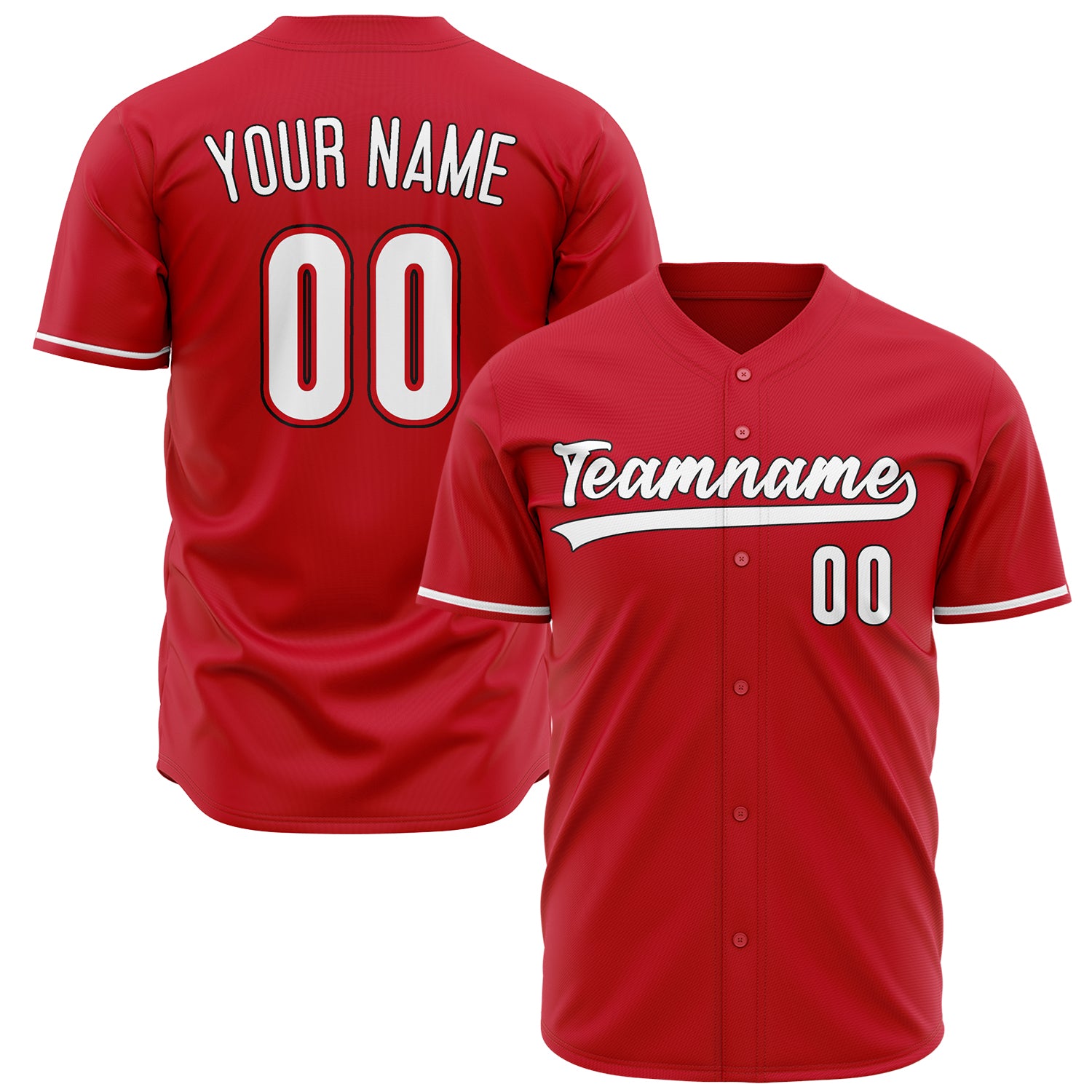 Benutzerdefiniertes Professionelles Rot Weiß Baseballtrikot BB02240603LJ285