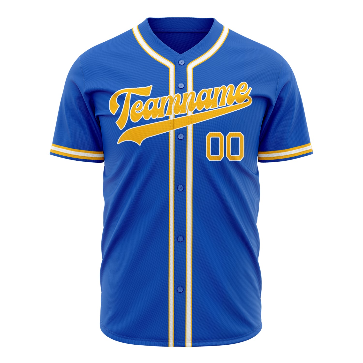 Benutzerdefiniertes Professionelles Donnerblau Gold Baseballtrikot