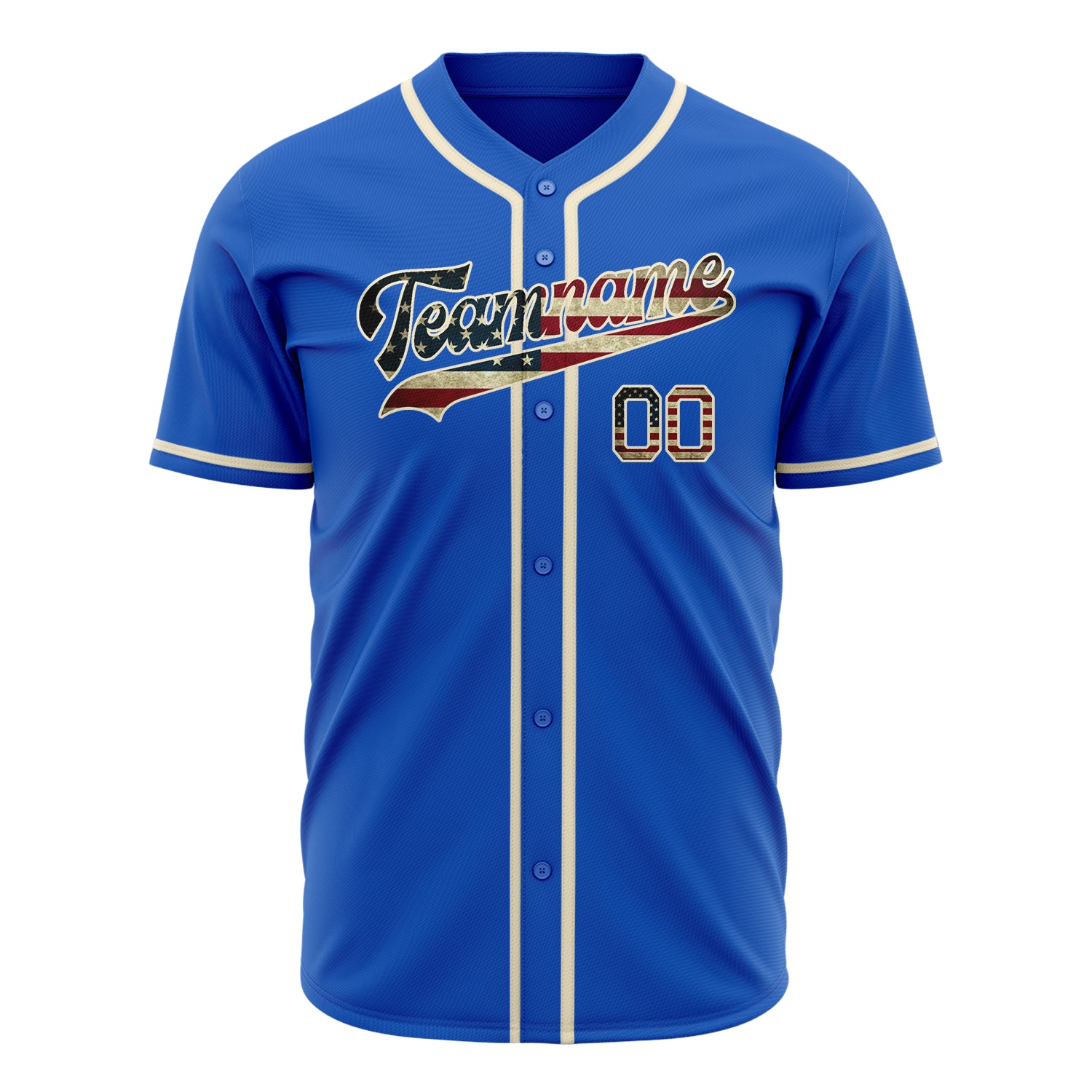 Benutzerdefiniertes Professionelles Donnerblau Creme Baseballtrikot