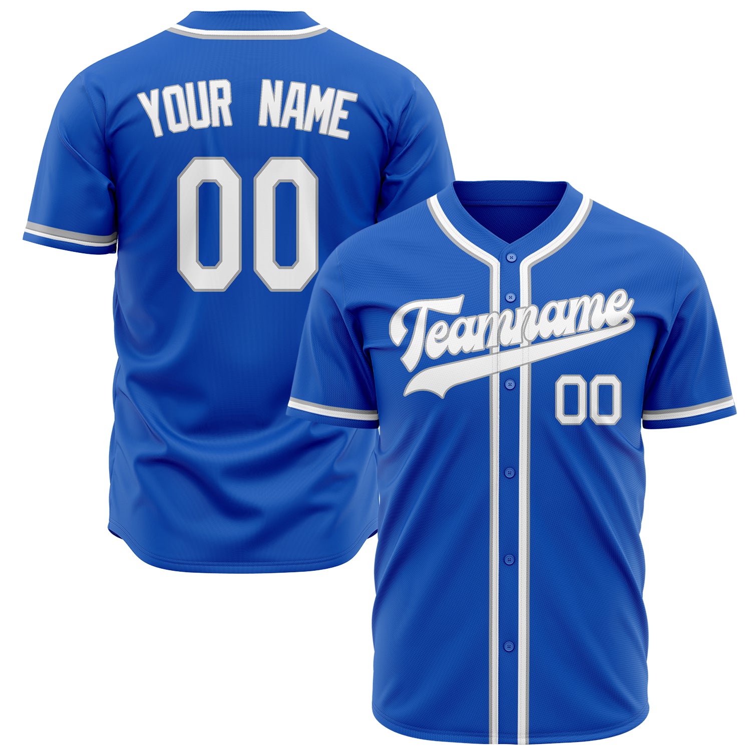 Benutzerdefiniertes Professionelles Donnerblau Weiß Baseballtrikot BB02240603WY221