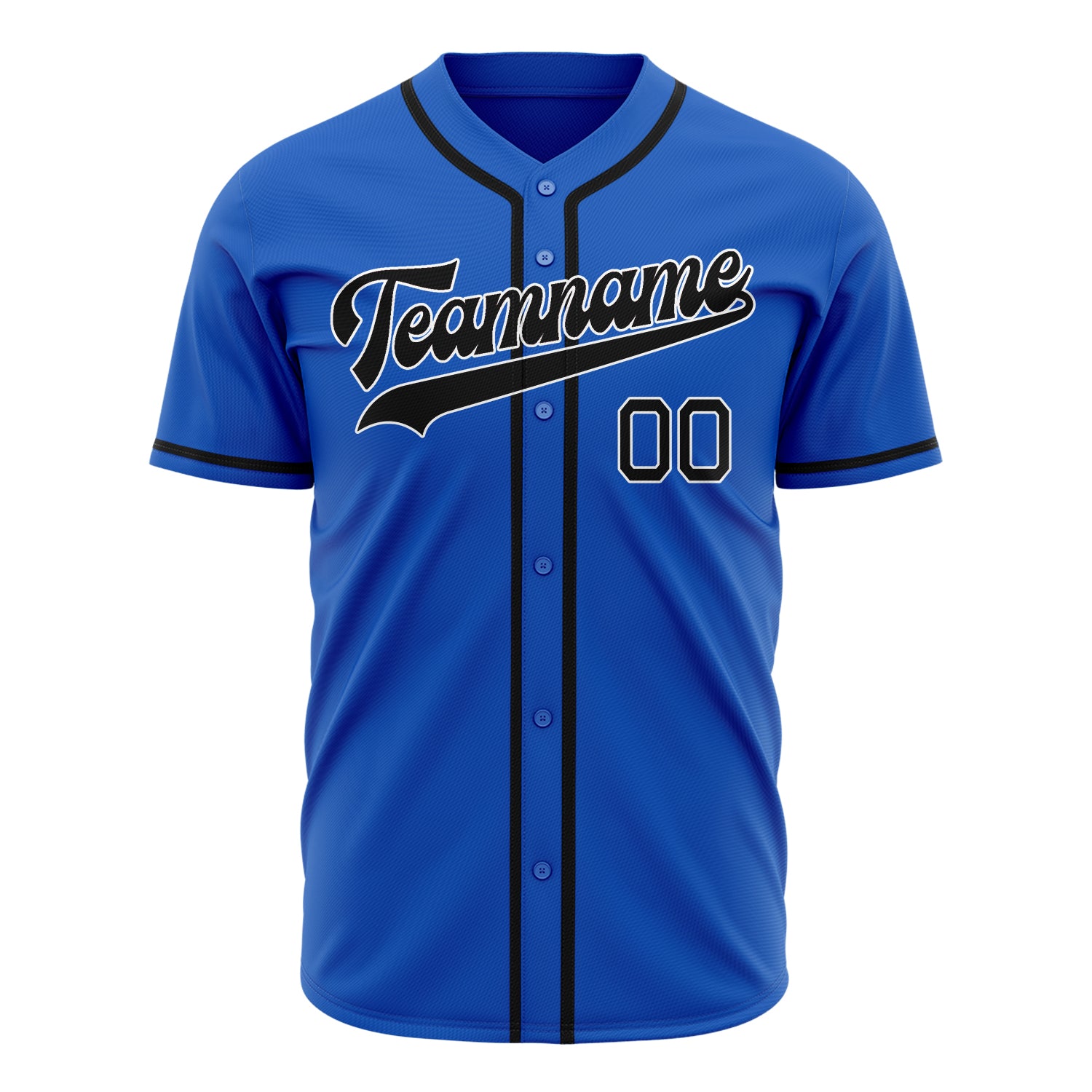 Benutzerdefiniertes Professionelles Donnerblau Schwarz Baseballtrikot