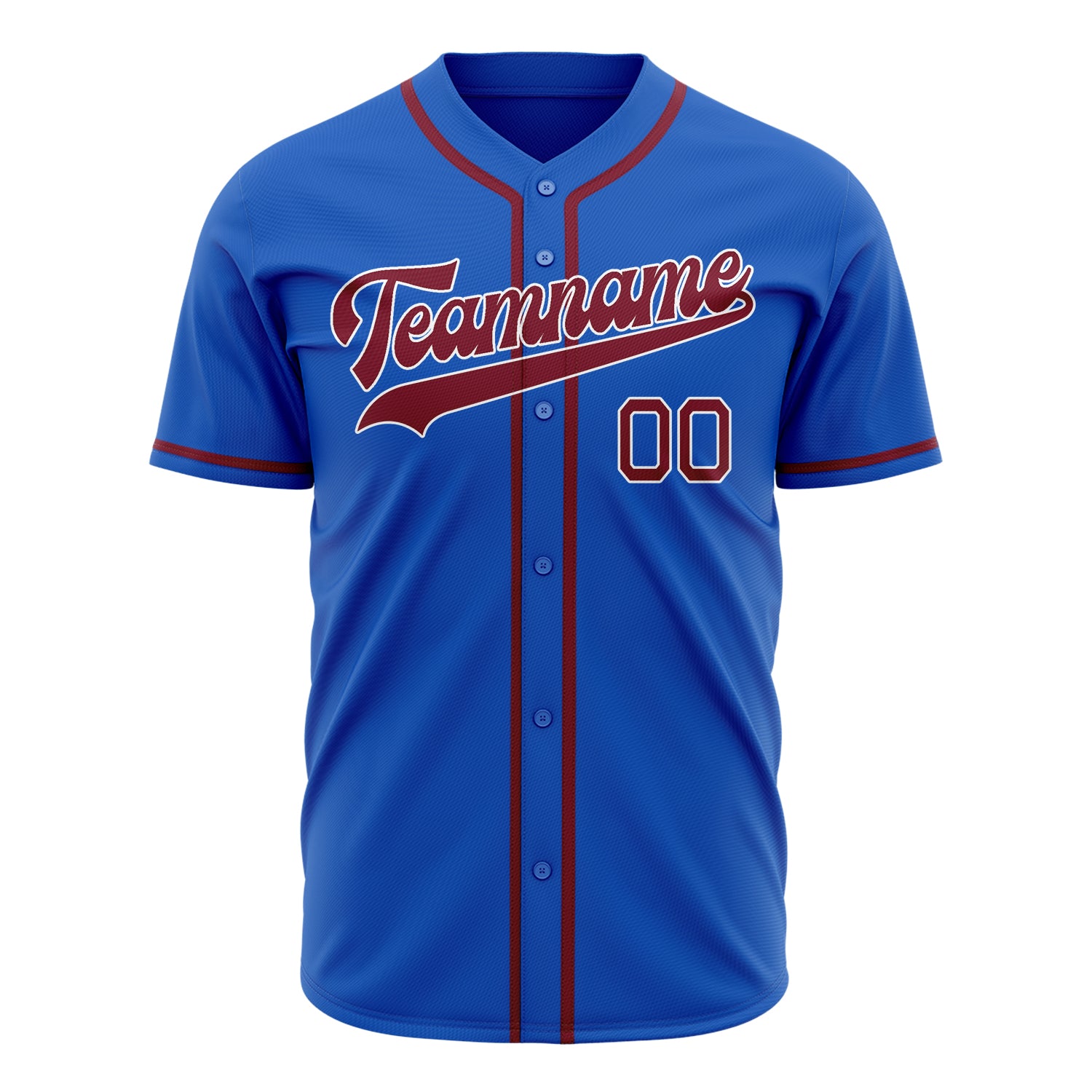 Benutzerdefiniertes Professionelles Donnerblau Karminrot Baseballtrikot