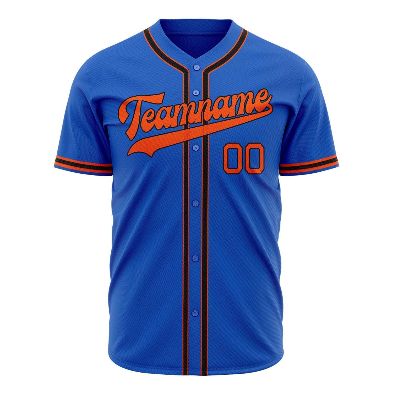 Benutzerdefiniertes Professionelles Donnerblau Orange Baseballtrikot