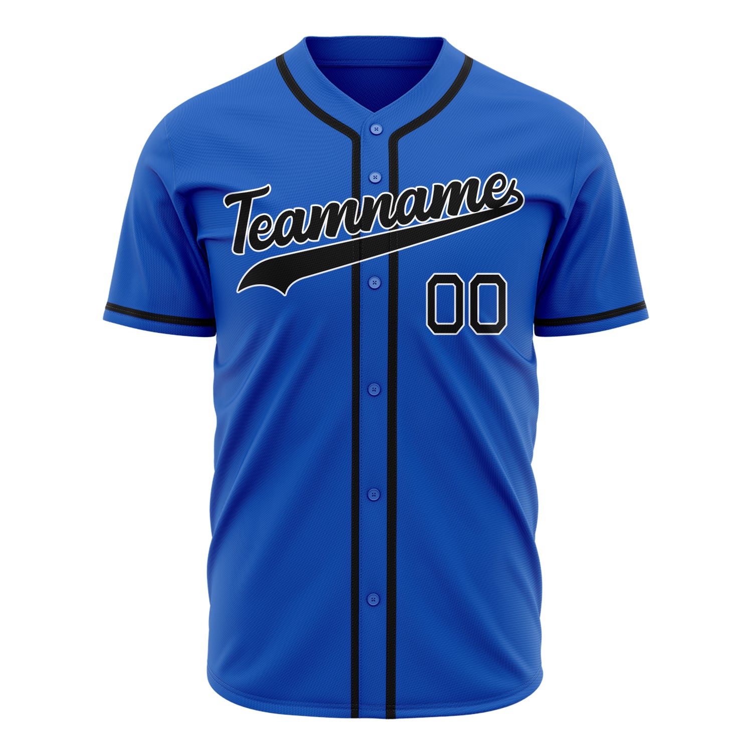 Benutzerdefiniertes Professionelles Donnerblau Schwarz Baseballtrikot