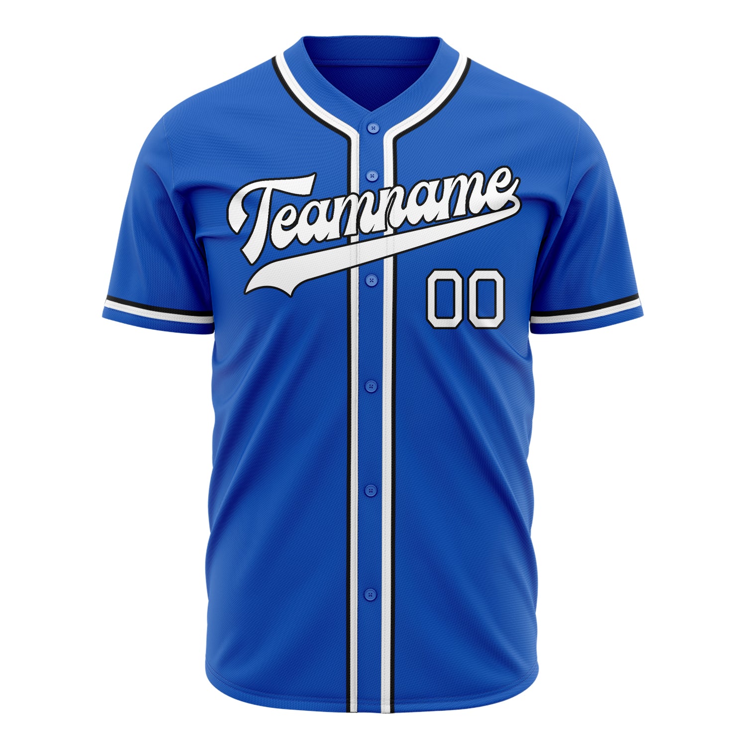 Benutzerdefiniertes Professionelles Donnerblau Weiß Baseballtrikot