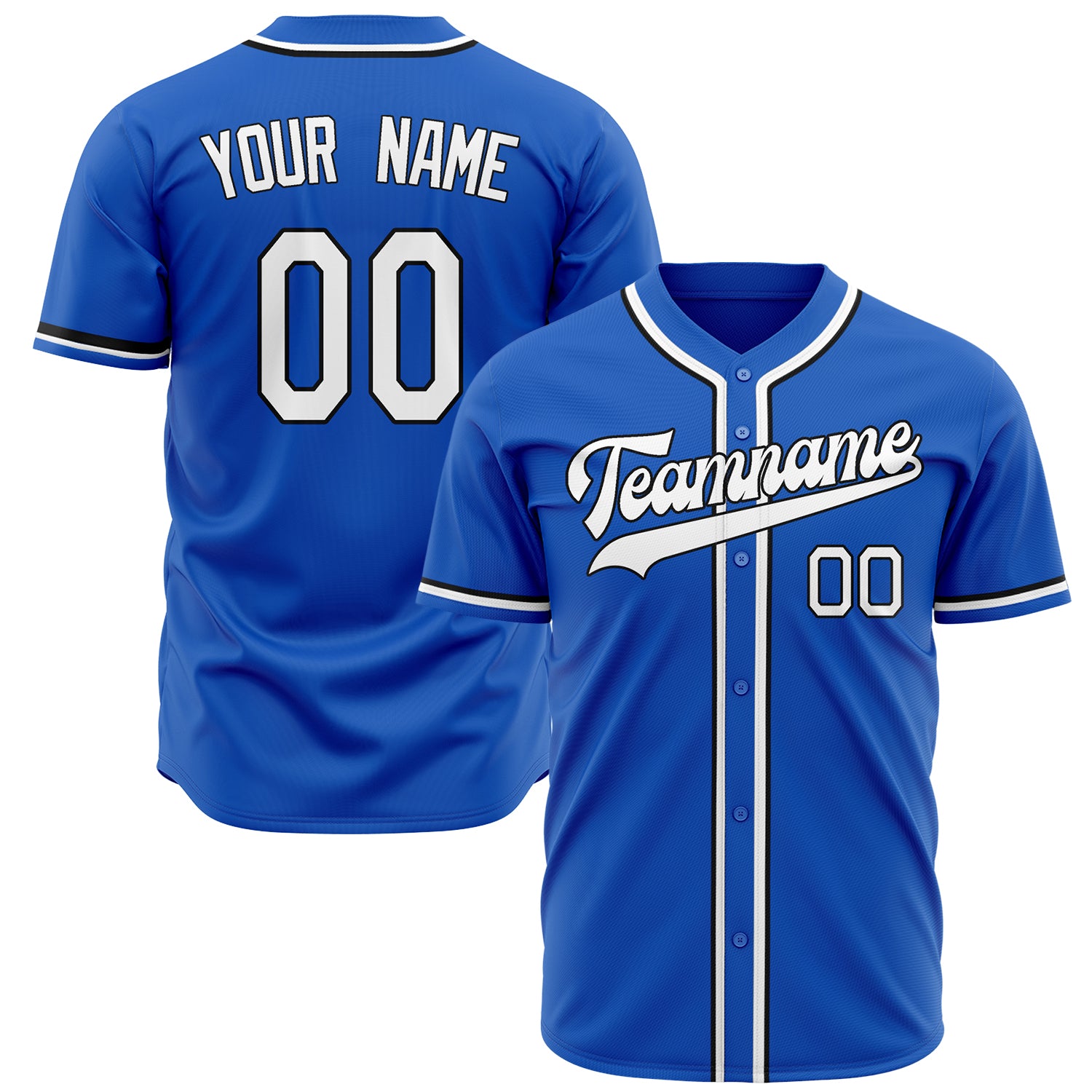 Benutzerdefiniertes Professionelles Donnerblau Weiß Baseballtrikot BB02240603WY229