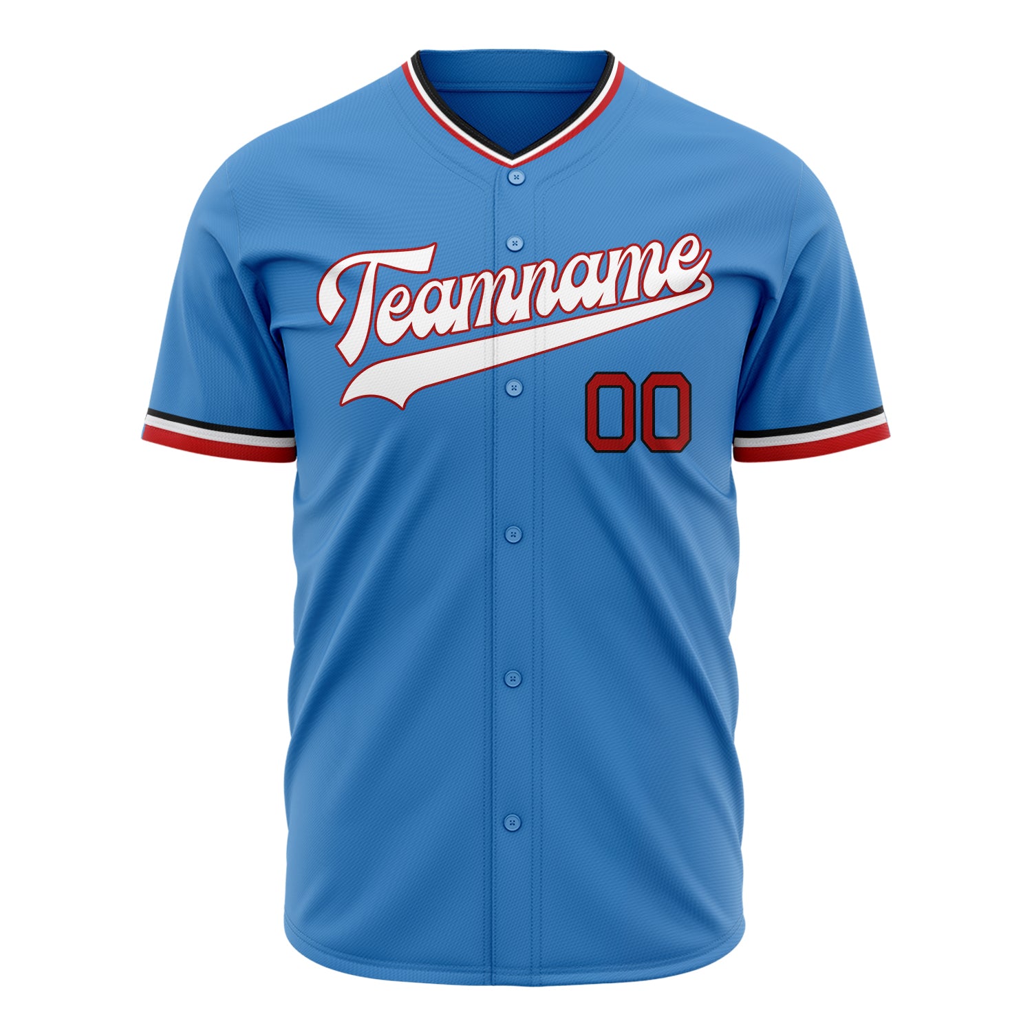 Benutzerdefiniertes Professionelles Puderblau Weiß Baseballtrikot