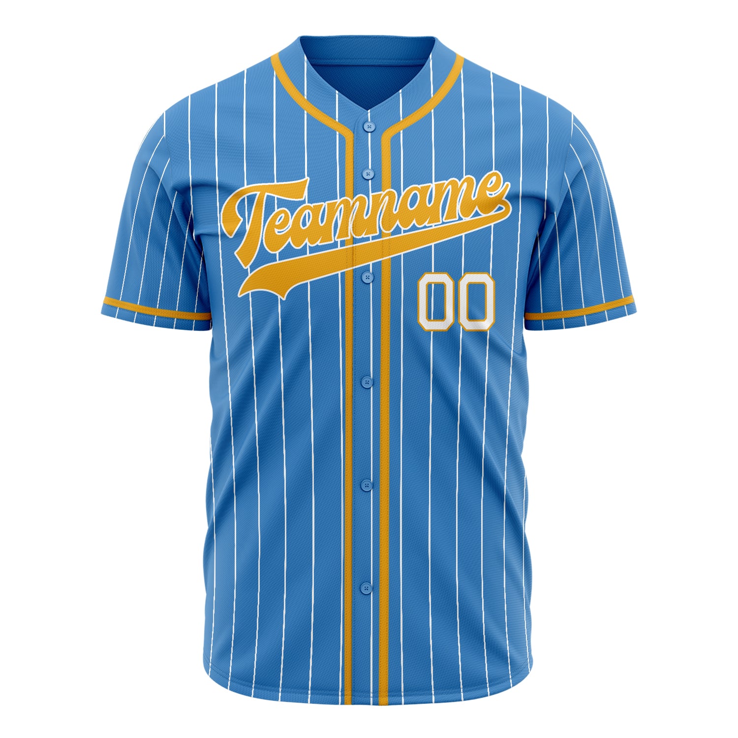 Benutzerdefiniertes Professionelles Puderblau Gold Baseballtrikot