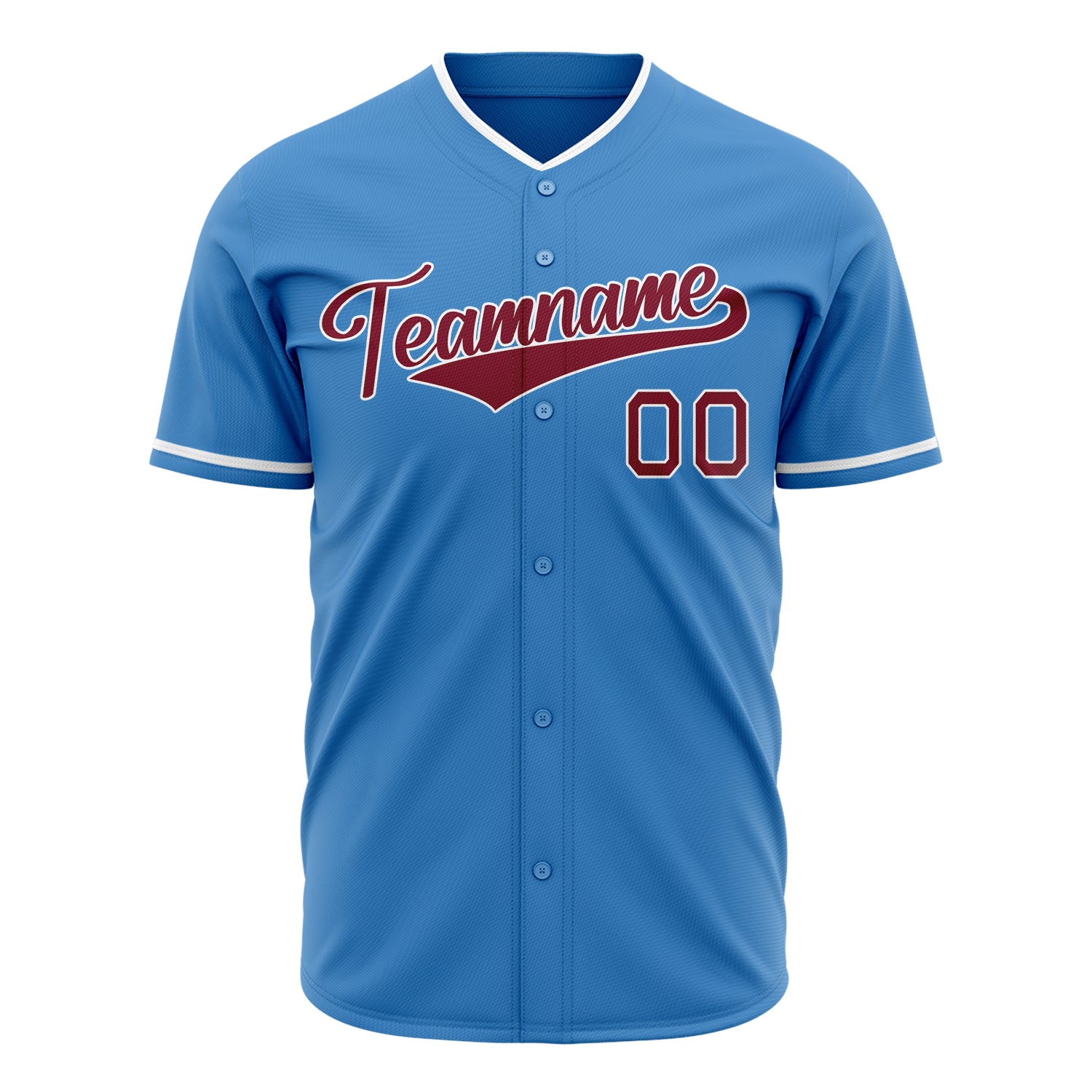 Benutzerdefiniertes Professionelles Puderblau Karminrot Baseballtrikot