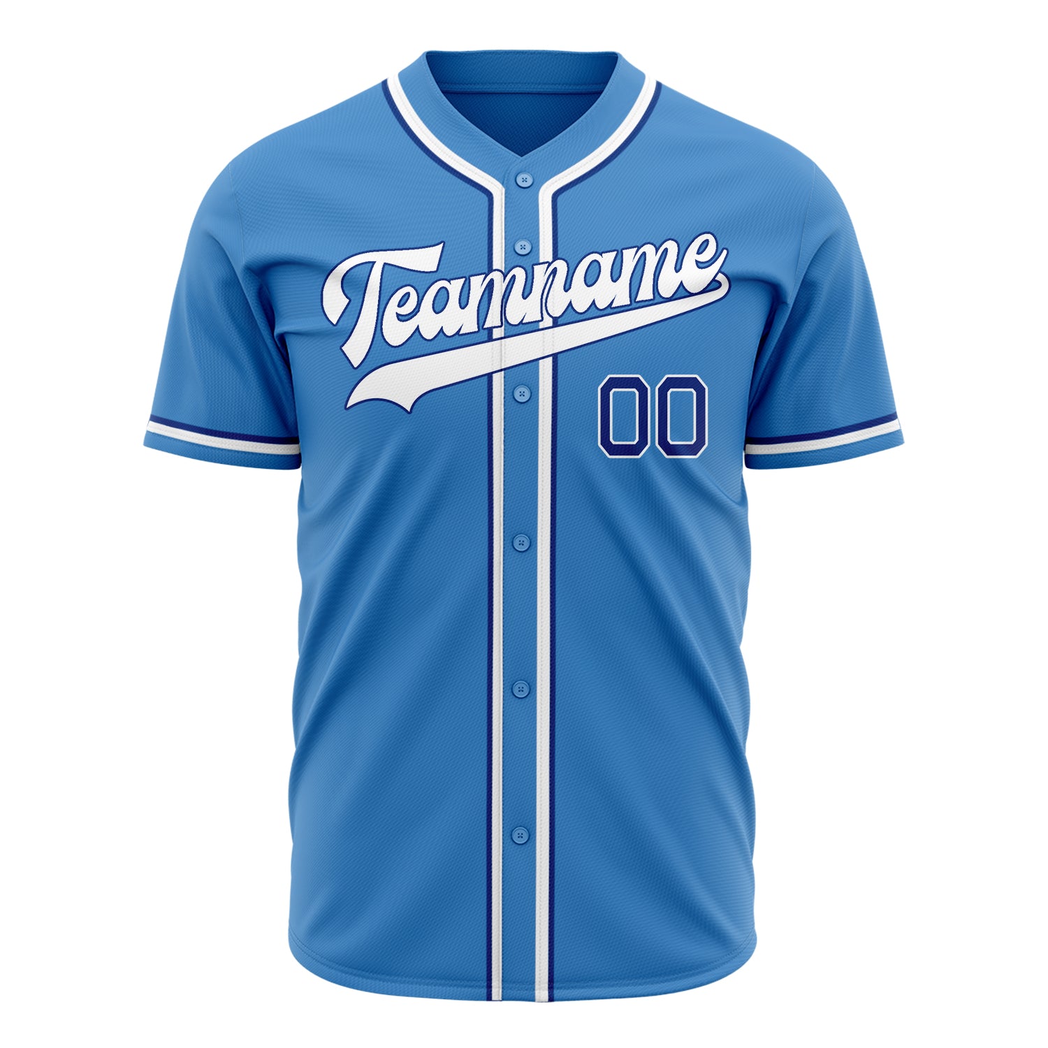 Benutzerdefiniertes Professionelles Puderblau Weiß Baseballtrikot