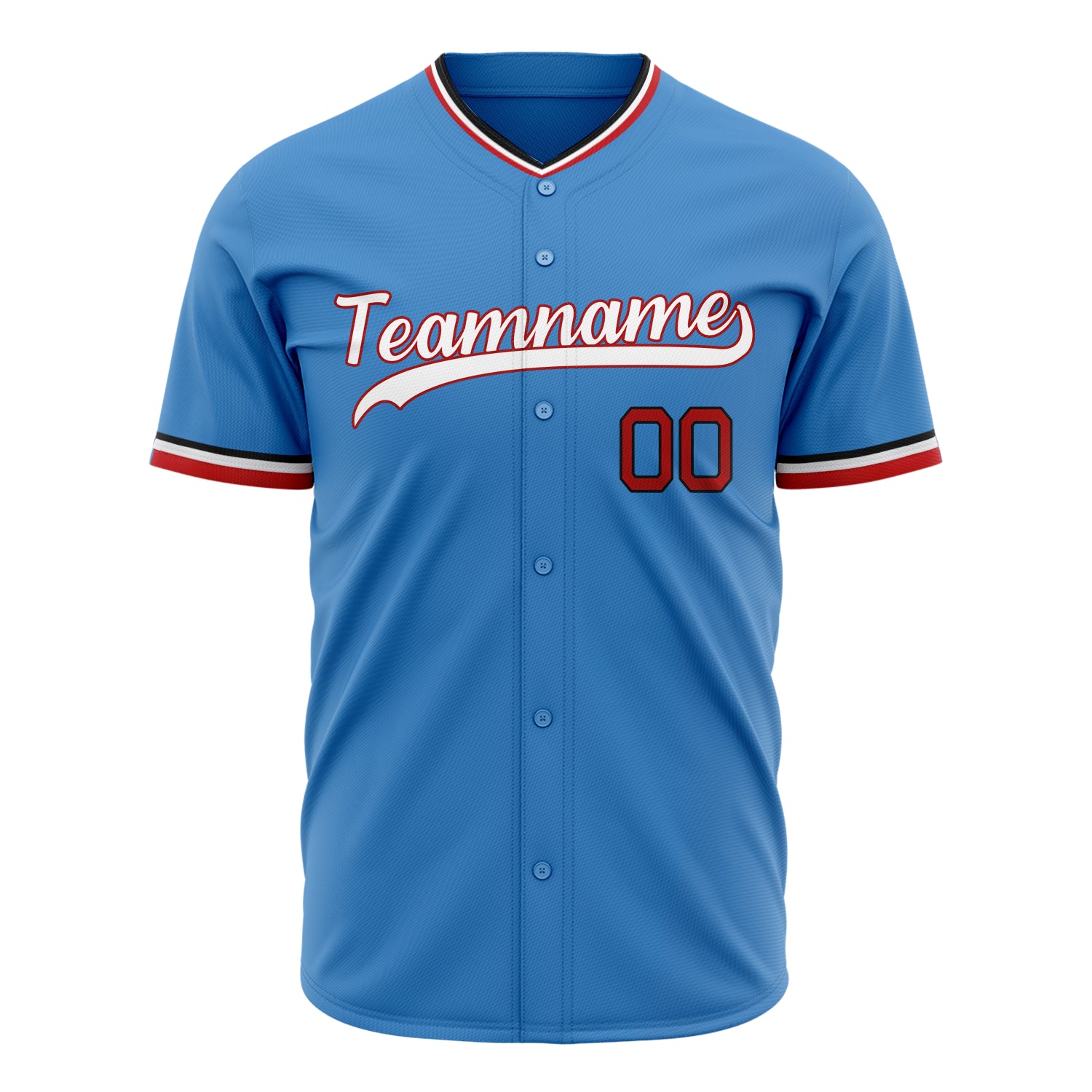 Benutzerdefiniertes Professionelles Puderblau Weiß Baseballtrikot