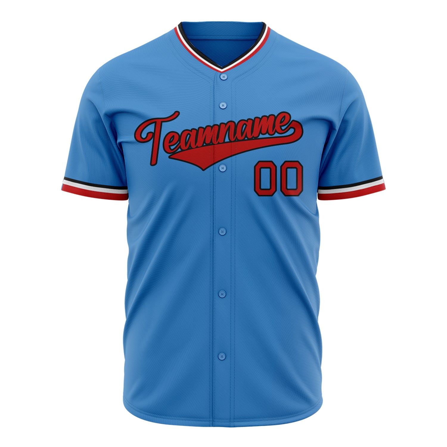 Benutzerdefiniertes Professionelles Puderblau Rot Baseballtrikot