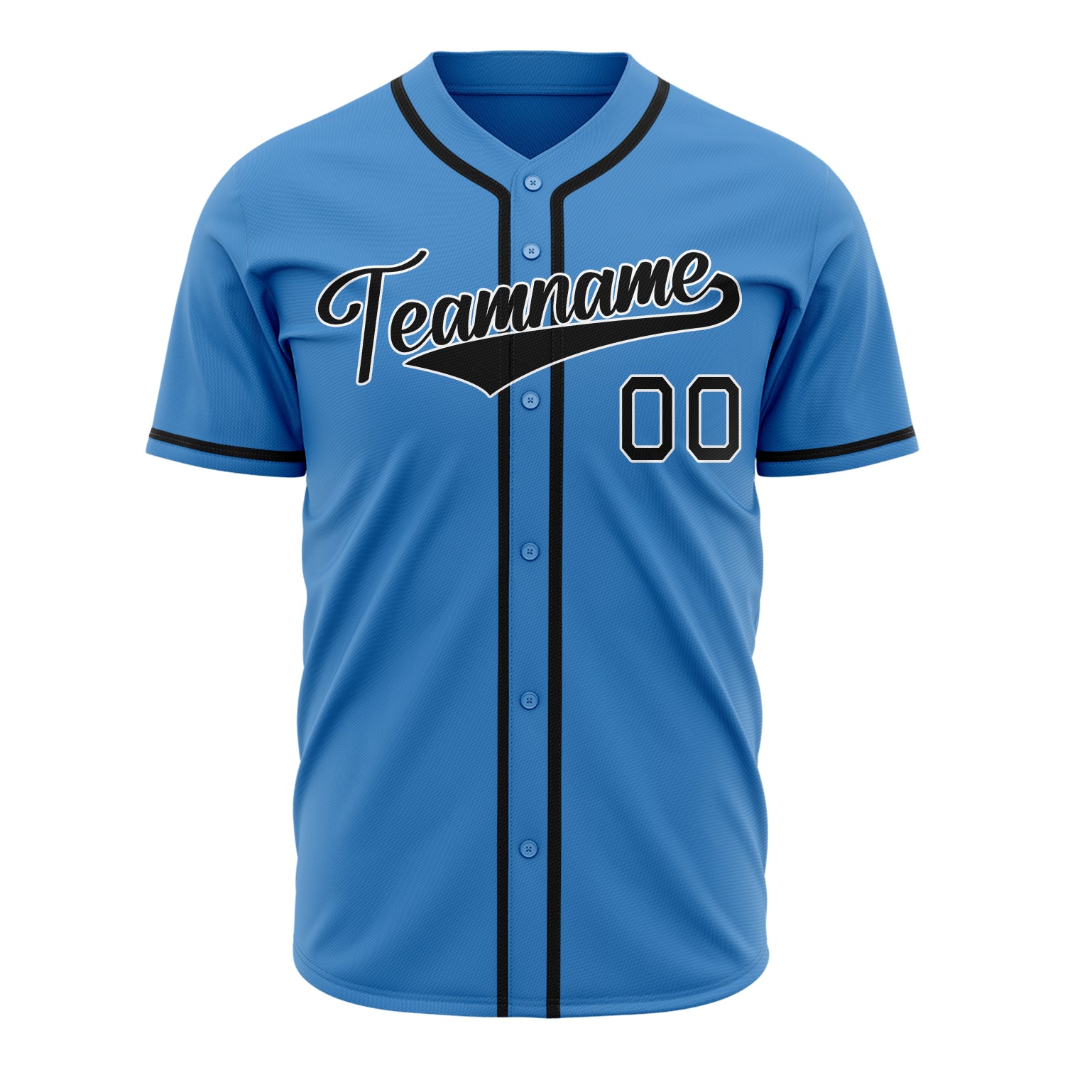 Benutzerdefiniertes Professionelles Puderblau Schwarz Baseballtrikot